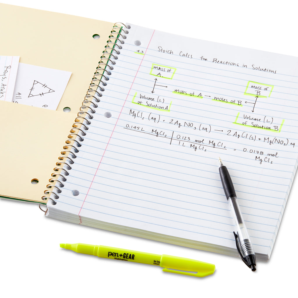 Pen+Gear Wide Ruled 1-Subject Poly Notebook, Forest Green, 8.5" x 10.5", 100 Sheets - Image 5