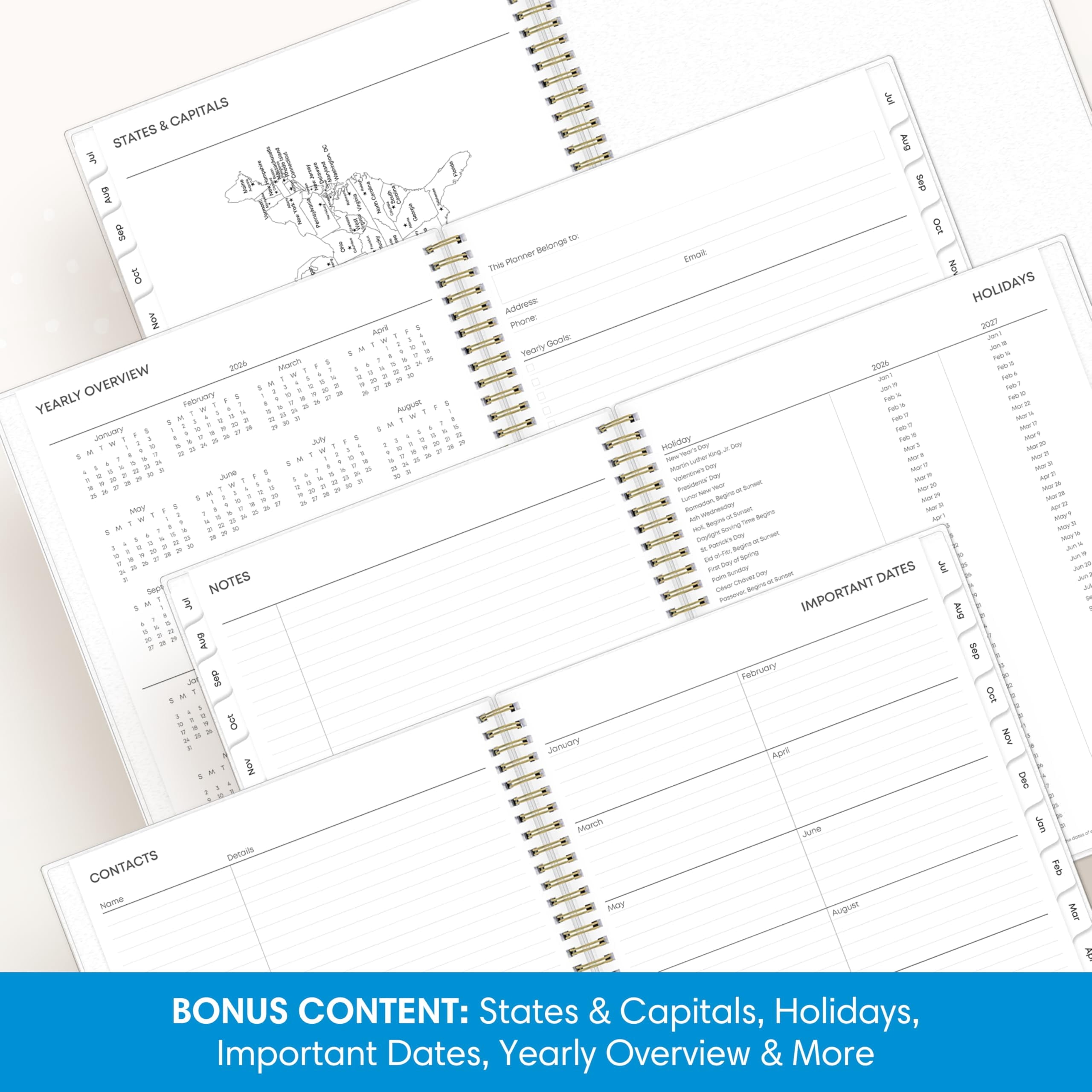 Blue Sky 2026-2027 Weekly and Monthly Academic Year Planner Calendar, July 2026 - June 2027, 8.5" x 11", Flexible Cover, Wirebound, Laminate - Image 5