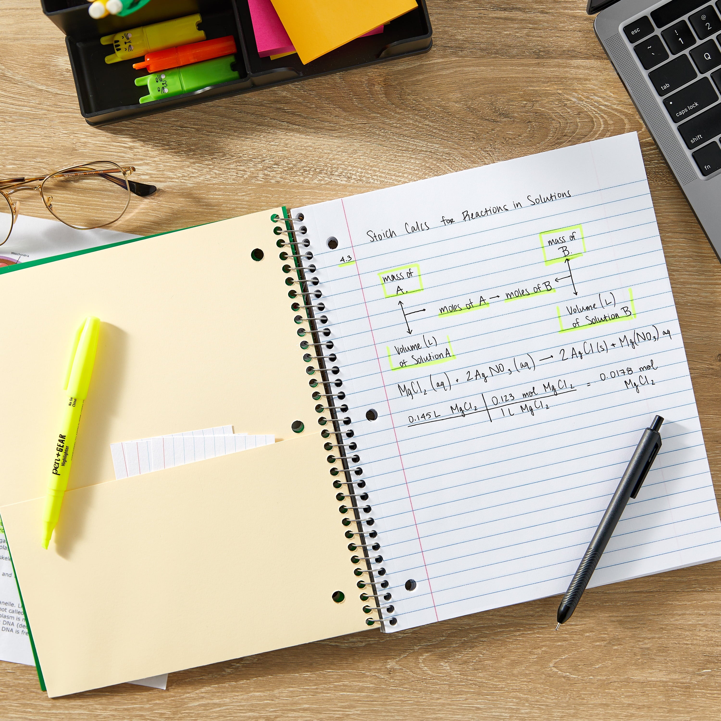 Pen+Gear Wide Ruled 1-Subject Poly Notebook, Forest Green, 8.5" x 10.5", 100 Sheets - Image 2