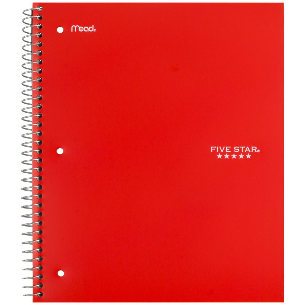 (2 pack) 1 Subject Wide Ruled Notebook Plus Study App, 8" x 10.5", Fire Red, Poly, Spiral, 100 Sheets - Image 3