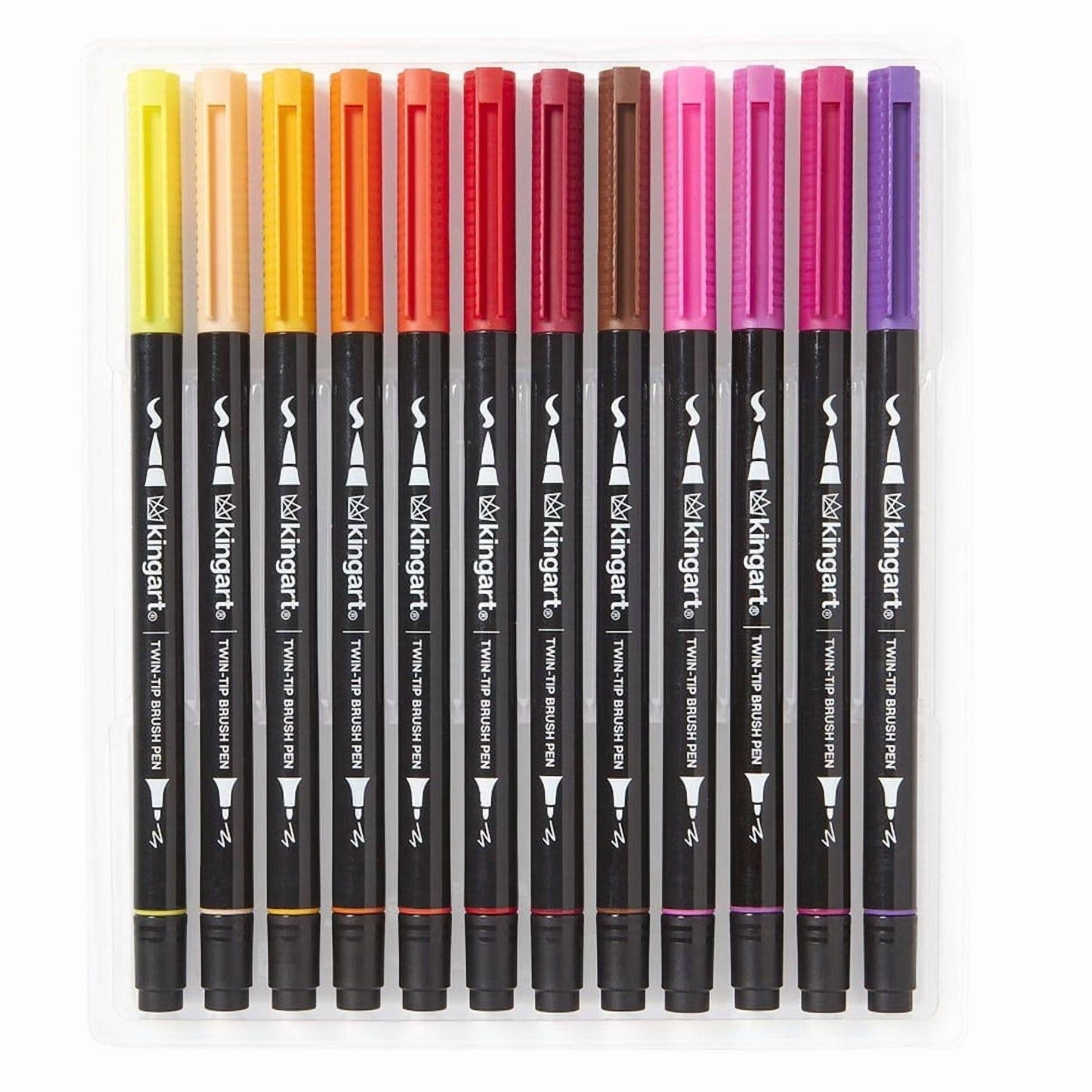 Pro Twin Tip Brush Markers – 24 Vibrant Colors, Art Supplies for Adult Coloring, Drawing - Image 4