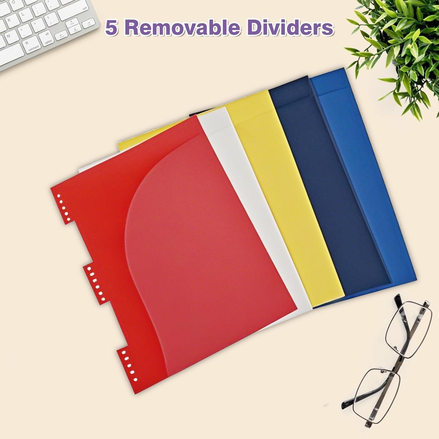Spiral Notebook 8.5" x 11", 5 Subject Notebooks College Ruled with Removable Dividers, 400 Pages Thick Spiral Writing... - Image 3
