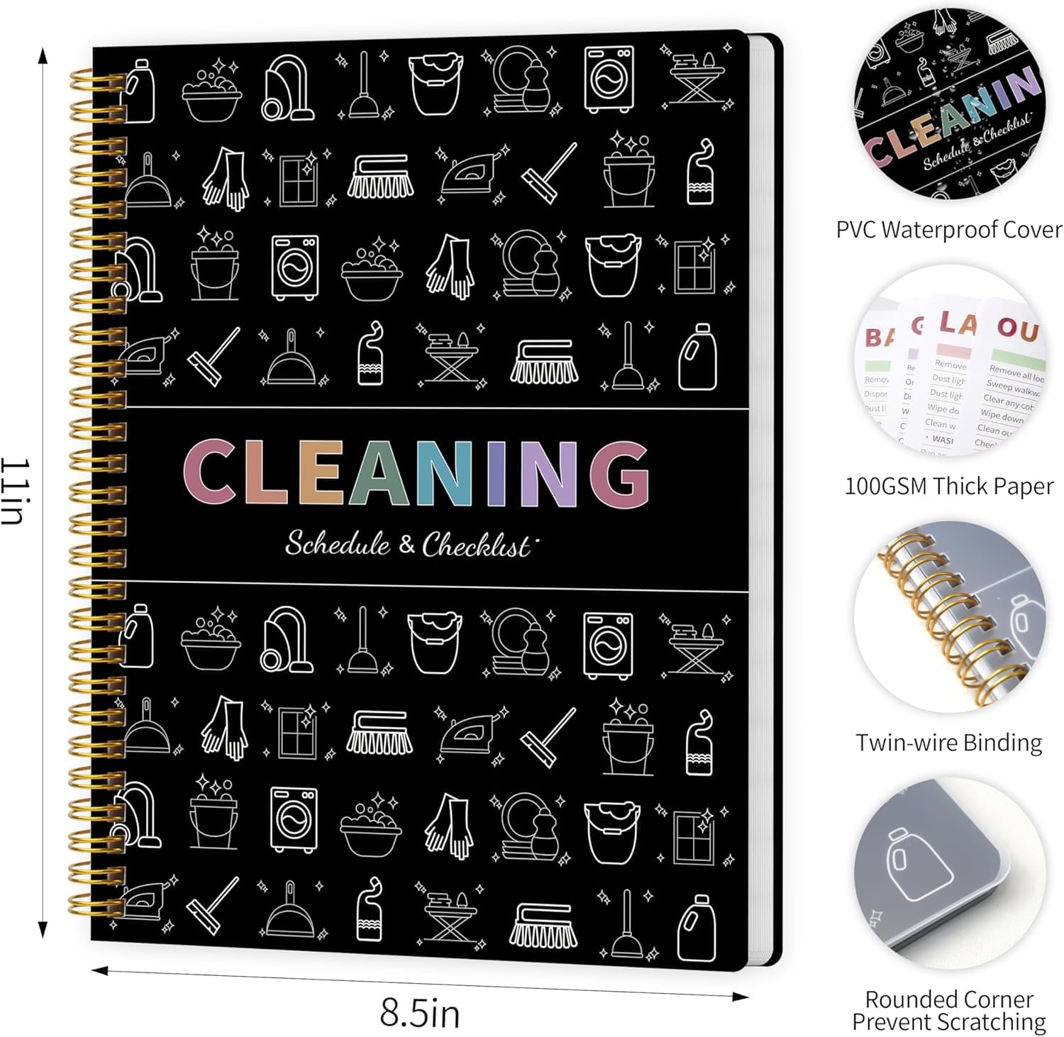for Adults Women, Schedule and Checklist Notebook, and Organizing , Daily Weekly Monthly Schedule Household Checklist - Image 2