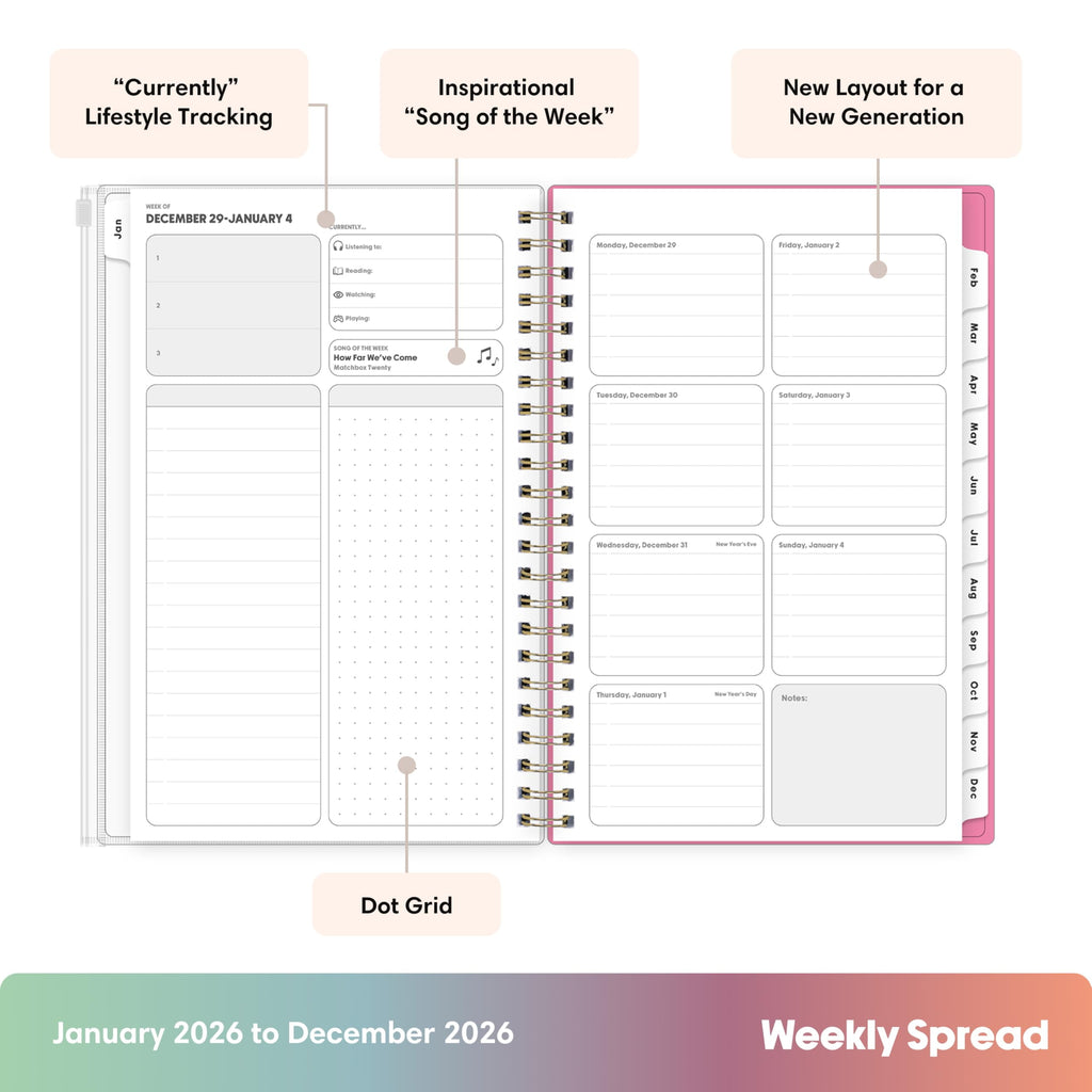 Blue Sky Gen Z 2026 Weekly and Monthly Planner Calendar, January 2026 - December 2026, 5" x 8", Flexible Cover With Zip Pouch, Durable Twin - Image 4