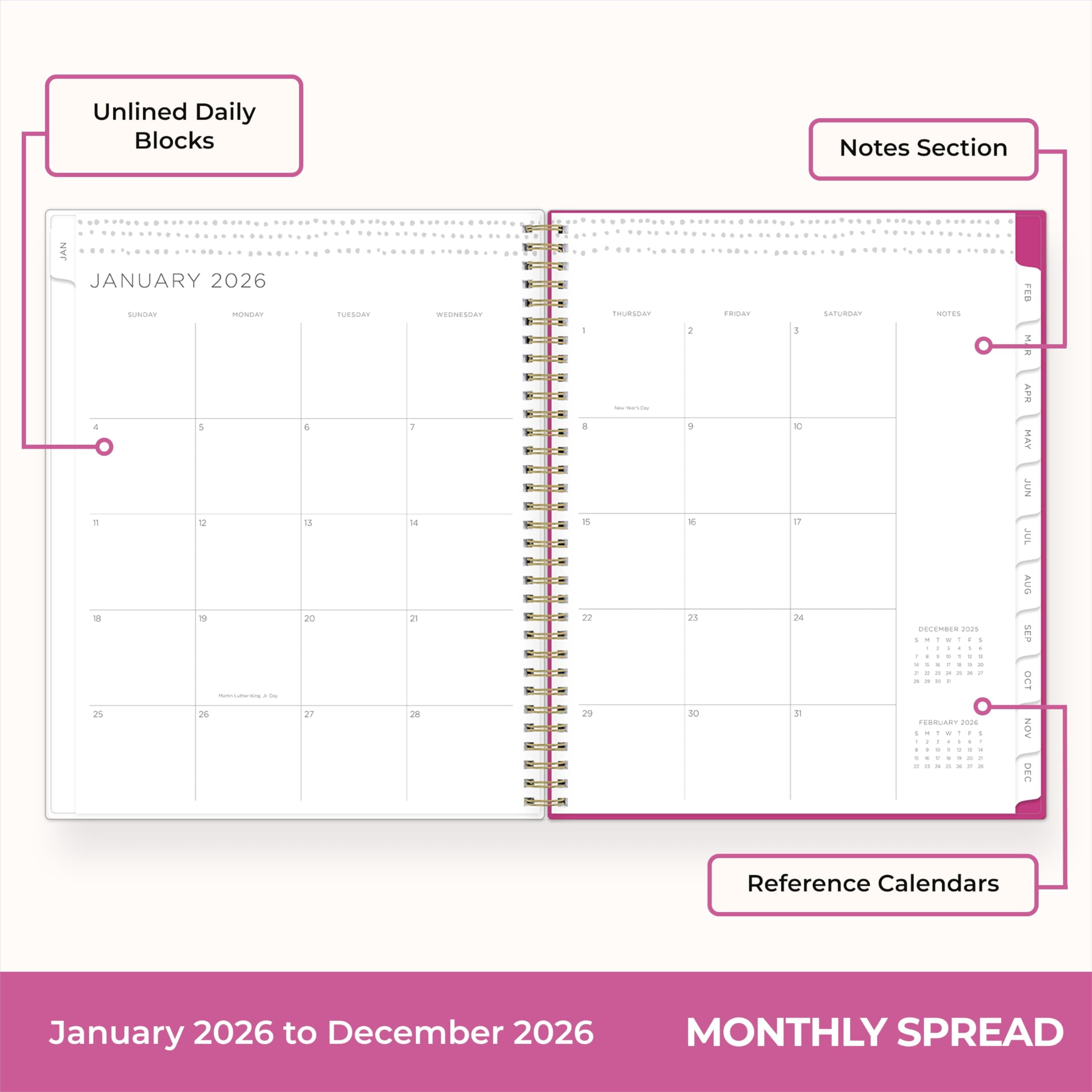Blue Sky Kelly Ventura 2026 Weekly and Monthly Planner Calendar, January 2026 - December 2026, 8.5" x 11", Flexible Cover, Laminated Tabs, D - Image 4