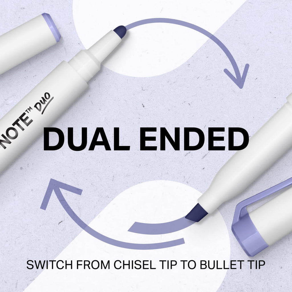 S-Note Duo Dual-Ended Creative Markers, Part Highlighter, Part Art Marker, Assorted Colors, Fine and Chisel Tips, 8 C... - Image 2