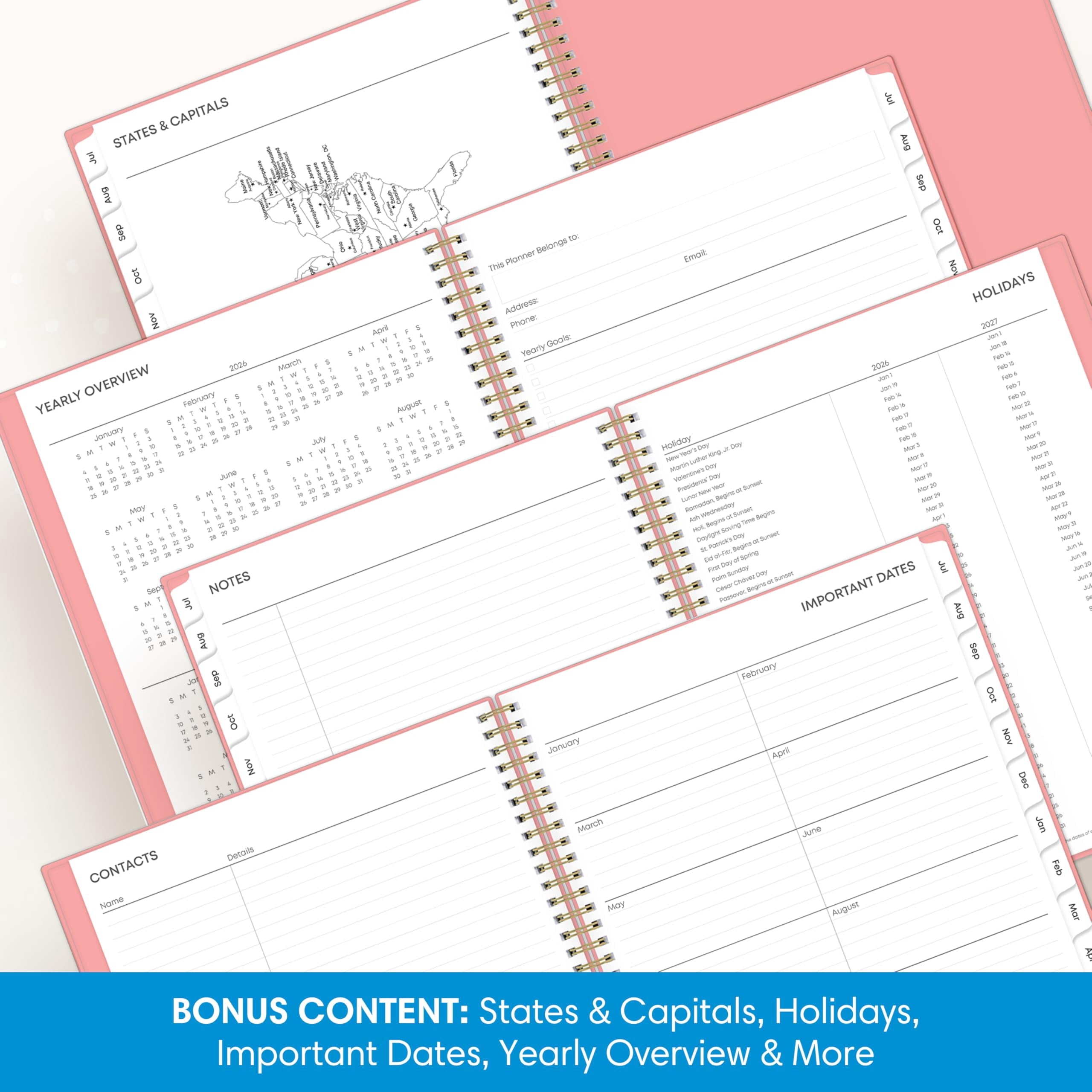 2026-2027 Weekly and Monthly Academic Year Planner Calendar, July 2026 - June 2027, 8.5" x 11", Flexible Cover With P... - Image 5