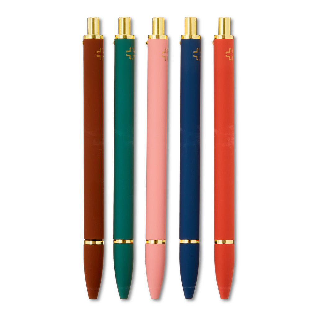 Retractable Gel Pens, Medium Point, 0.7 mm, Black Ink, 5 Count - Image 2