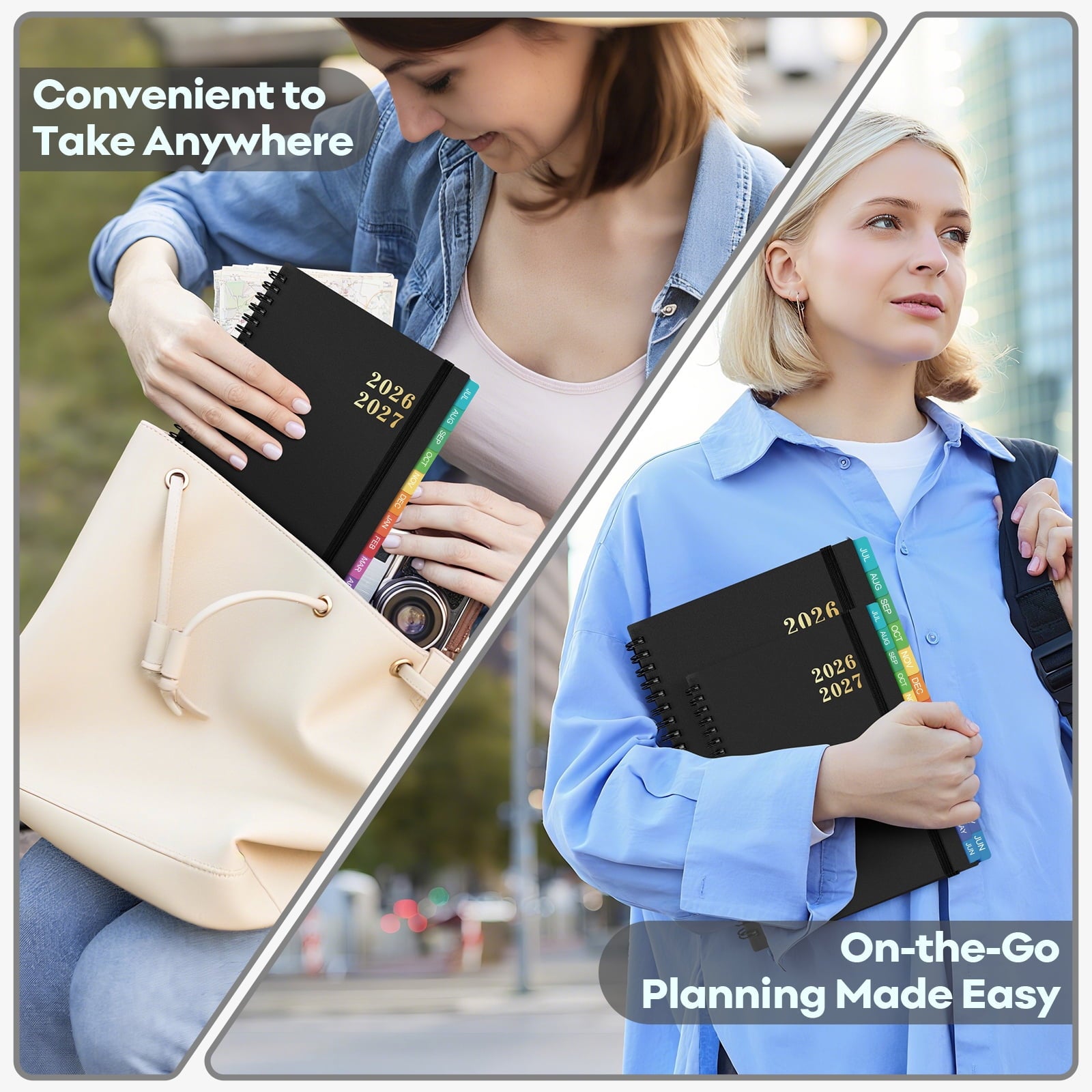 OMEYA Planner 2026 2027, Small Planner 2026-2027 Weekly and Monthly, Jul.26 - Jun.27 Academic Planner 5.8 x 8.3in with Inner Pockets, Monthl - Image 2