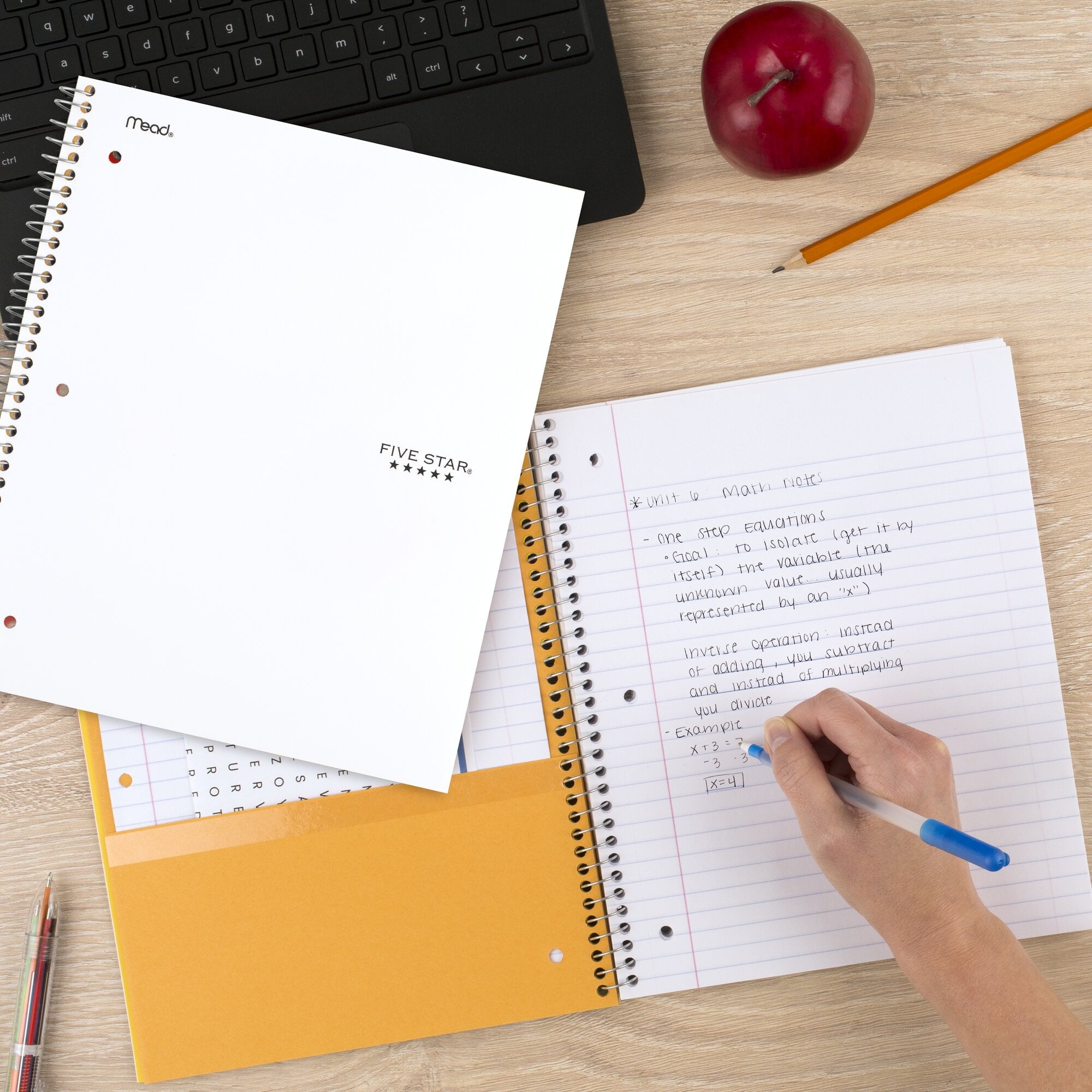 Notebook + Study App, 3 Subject, College Ruled, 8.5" x 11", White - Image 6