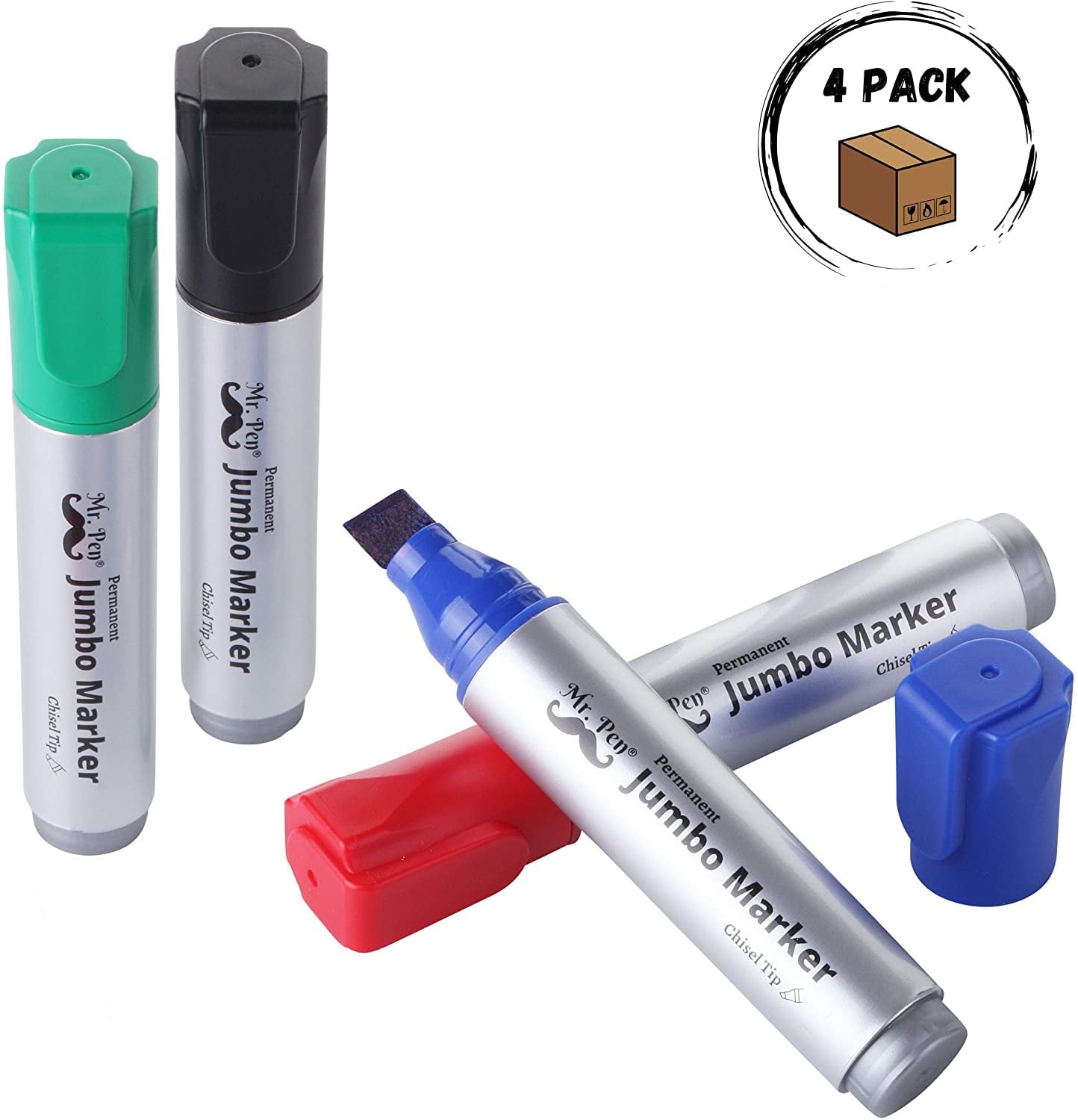 Mr. Pen- Jumbo Permanent Markers, 4 Pack, Assorted Color, Chisel Tip, Large Permanent Markers - Image 5
