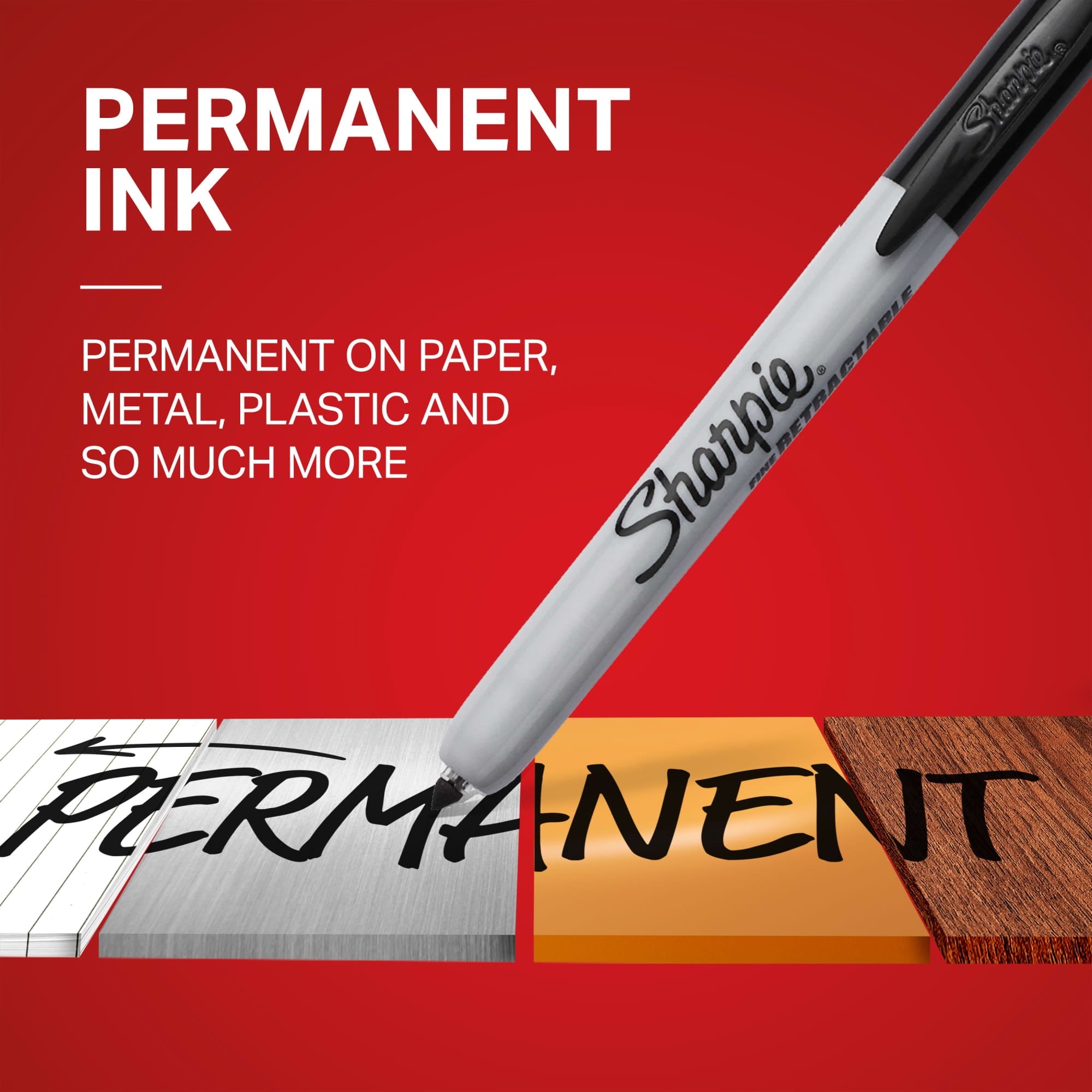 Sharpie Retractable Permanent Markers, Fine Point, Black, 2 Count - Image 2