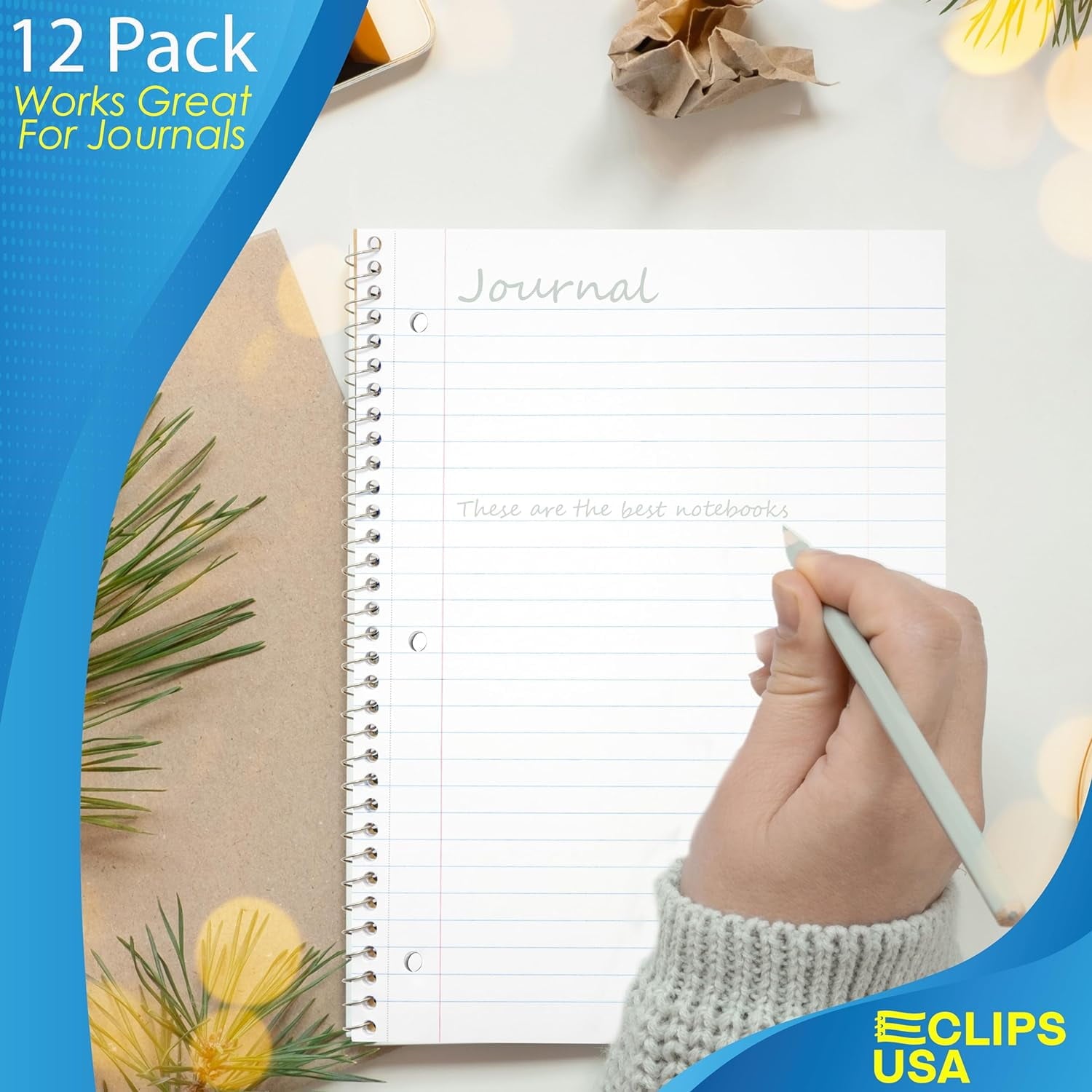 Ruled Single Subject Spiral Notebook, 50 , 70 Sheets, 12 Pack - Image 4