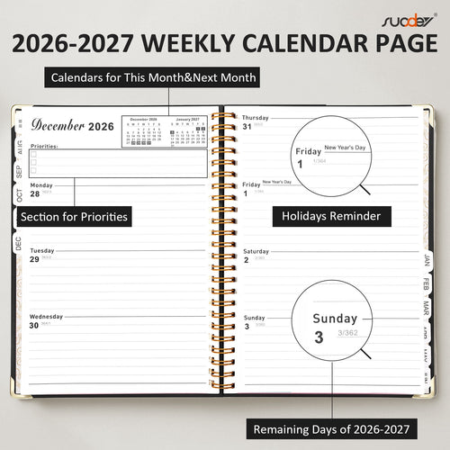 2026-2027 Academic Year Planner Calendar Notebook (JUL.2026-JUN.2027,6.3"x8.5")Daily Weekly Monthly Agenda Planner fo... - Image 2