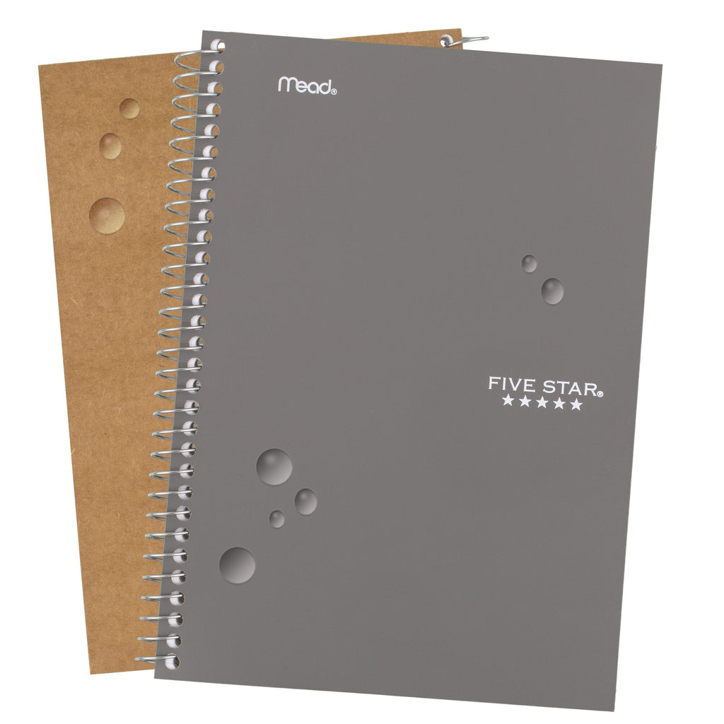 Five Star Spiral Notebook, 2 Subject, College Ruled, 6" x 9.5", Gray - Image 3