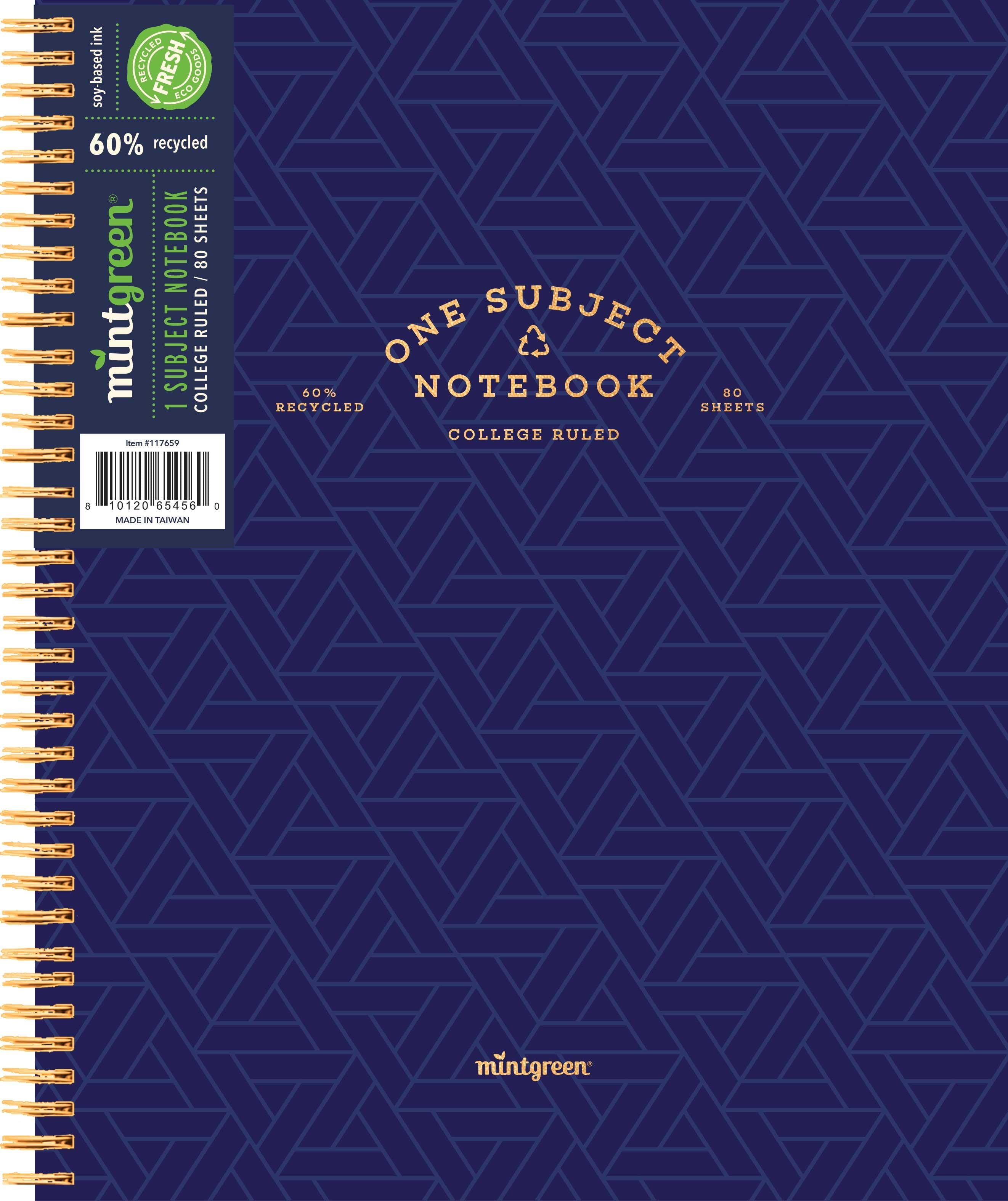 (2 pack) Mintgreen Spiral Bound 1 Subject Notebook College Ruled - Professional Series - 80 Sheets - 8.5 x 10.5in. - Image 2