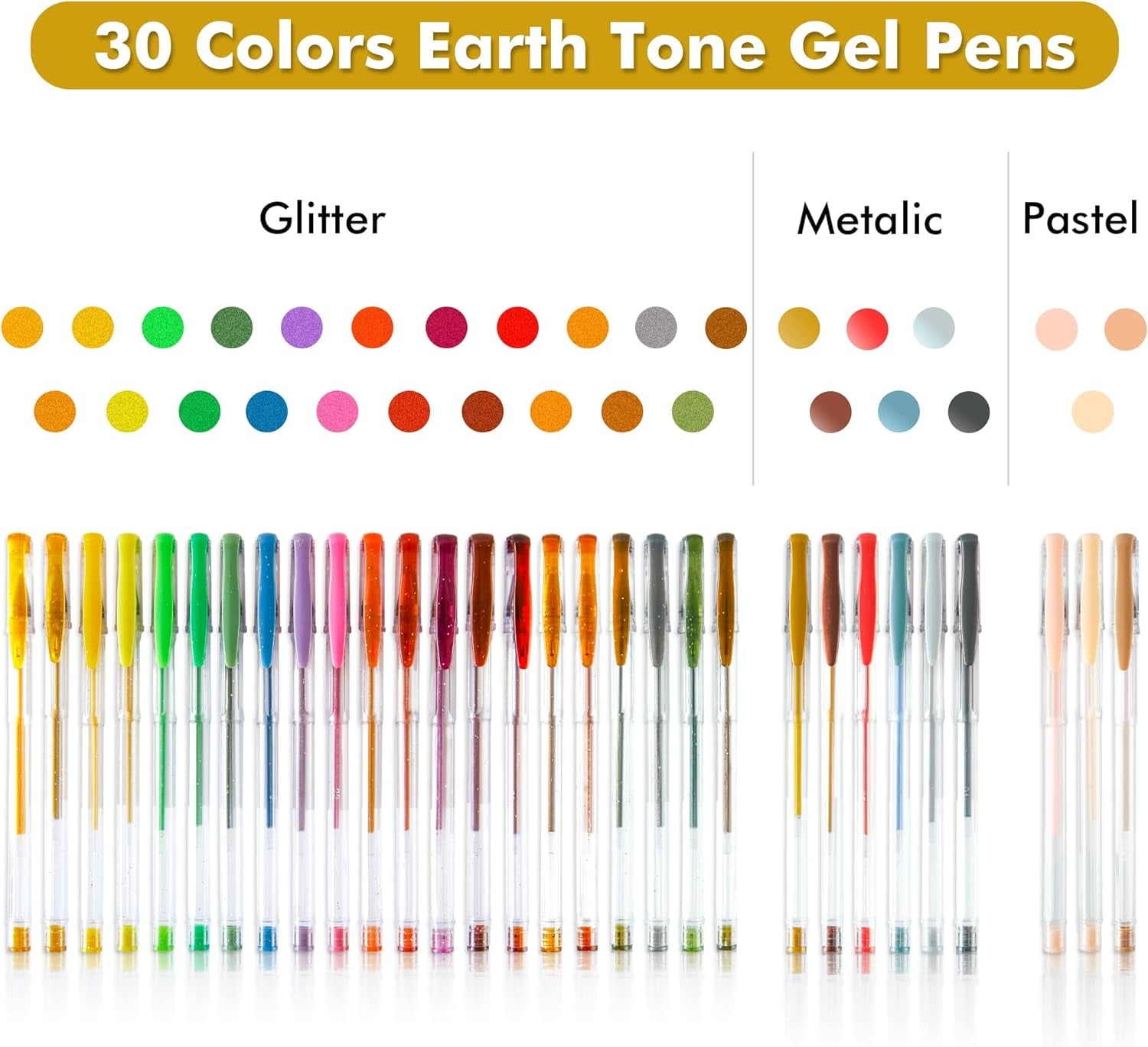 Shuttle Art 60 Pack Earth Tone Gel Pens, 30 Brown Earth Tone Gel Pens with 30 Refills for Adults Coloring Books Journaling Drawing Nature, L - Image 6