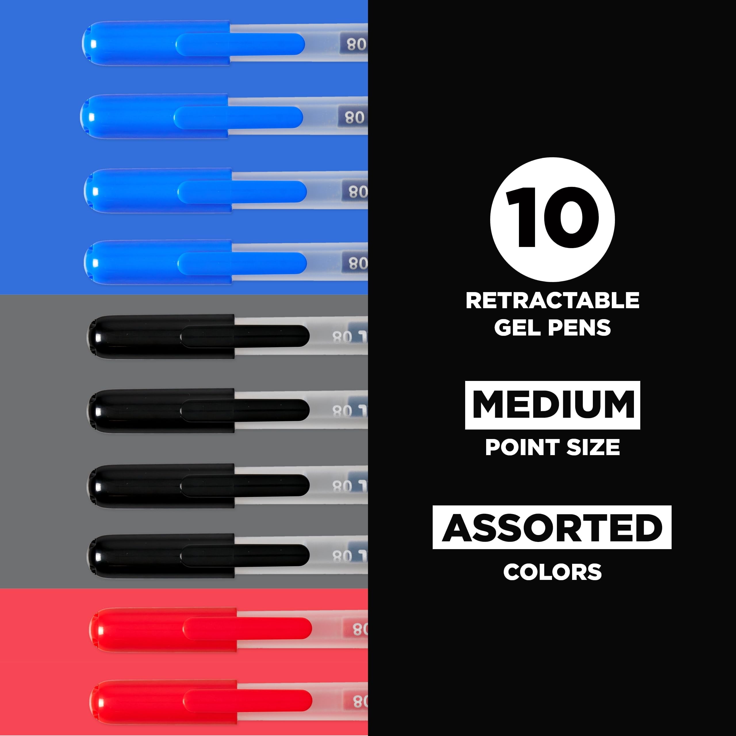 Retractable Gel Pens Colored - Classic Color Set - Medium Point Ink Pen for Journaling, Art, or Drawing - Colored Gel... - Image 2