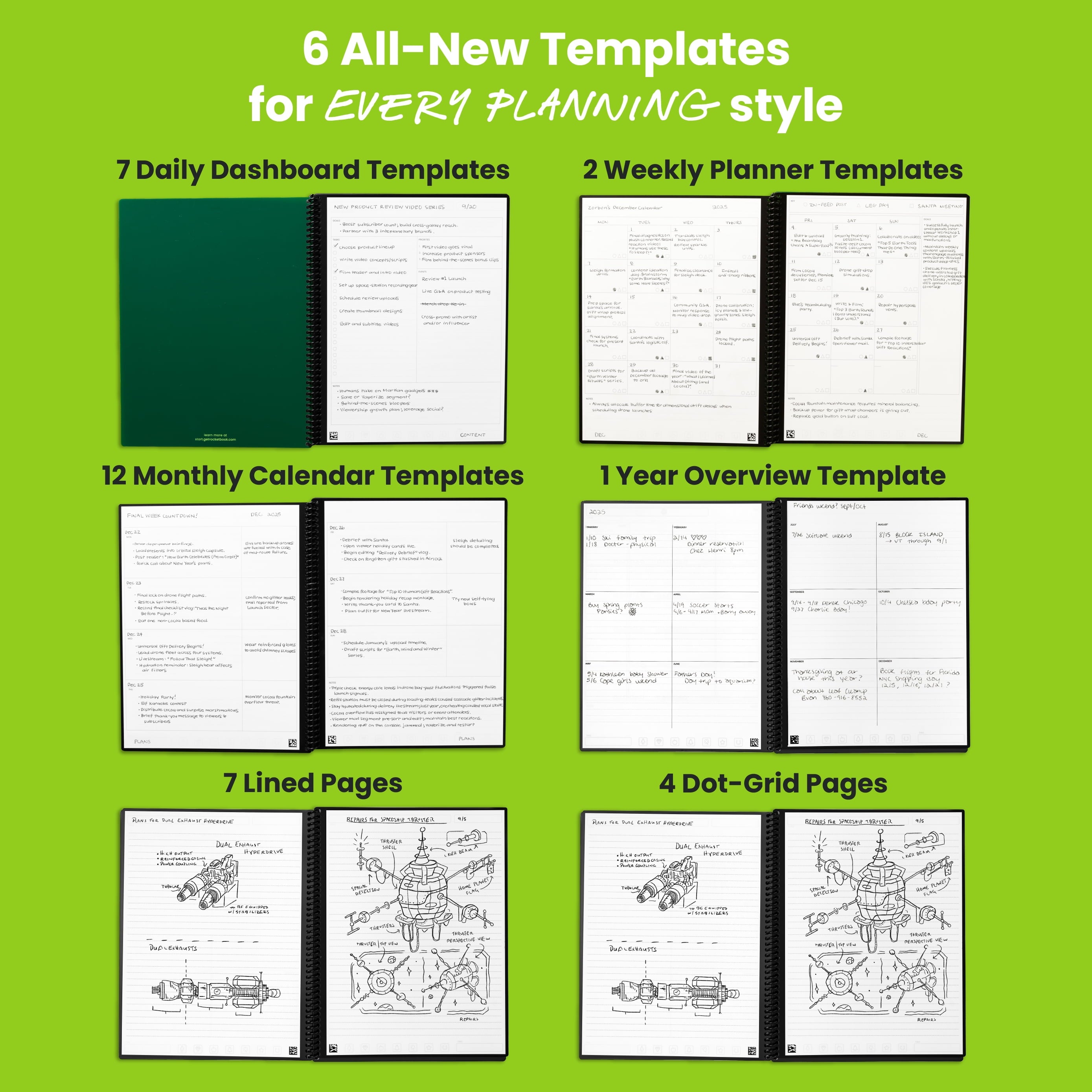 Reusable Flex Planner - Daily, Weekly, Monthly, Annual Executive Size Black - Image 6