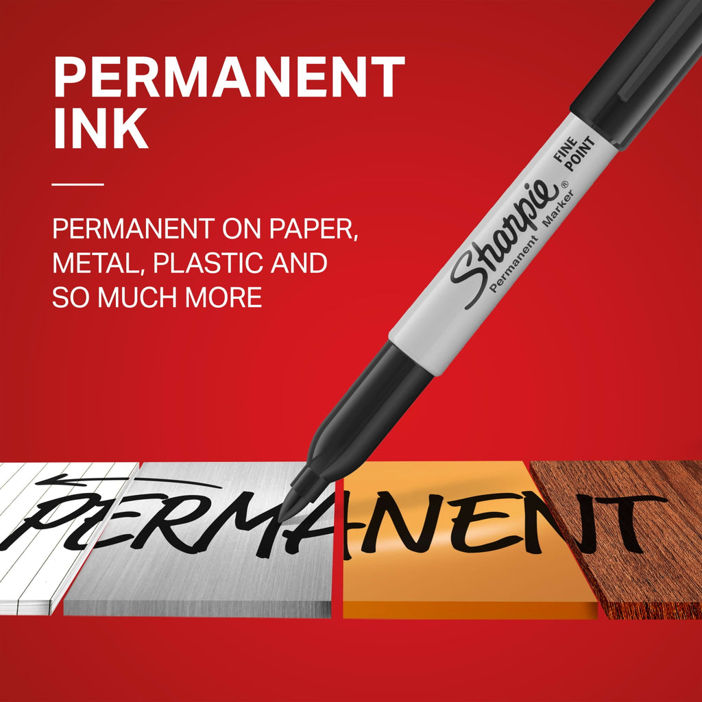 (3 pack) Permanent Markers, Fine Point, Black, 12 Count - Image 3