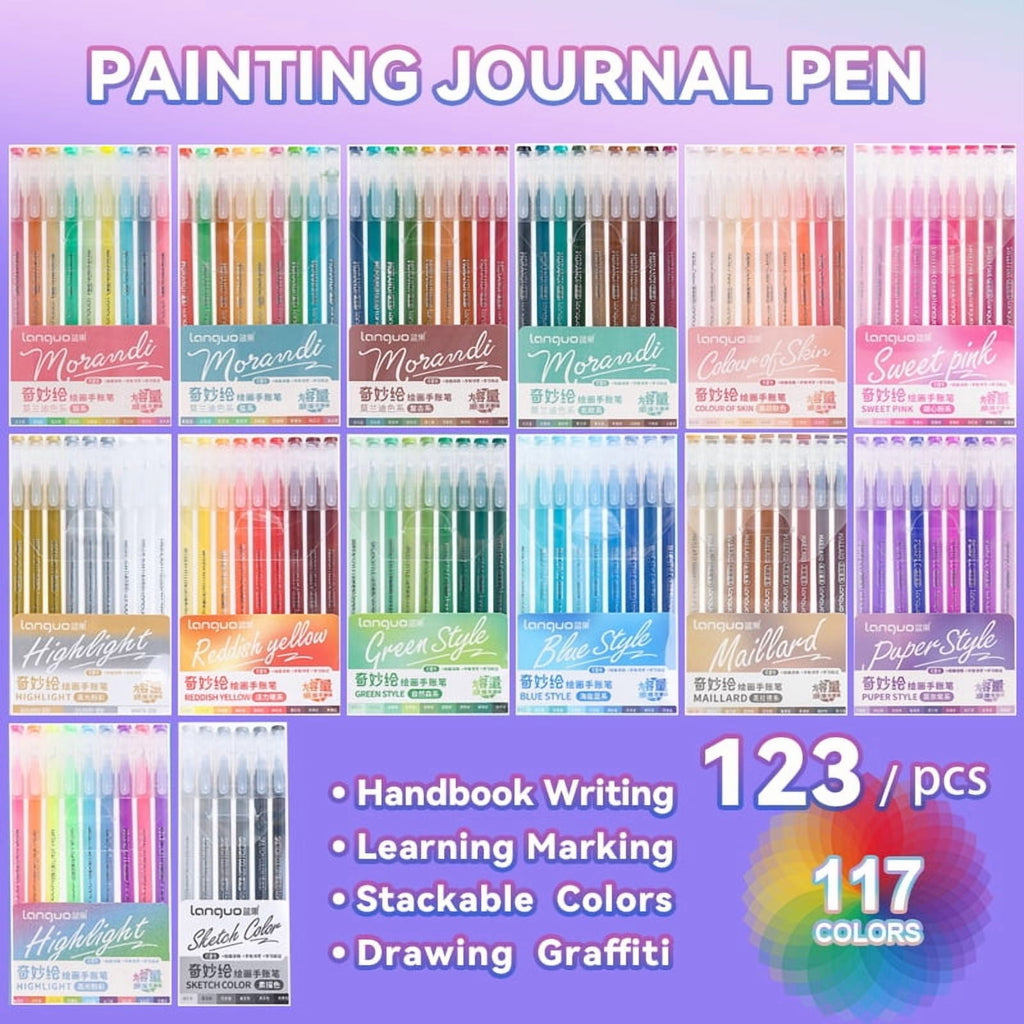 9 Colors Gel Pens for Drawing, 0.5mm Fine Point Pen, Diary Scrapbook Painting DIY Gel Pen Set Coloring Book Drawing Doodling Pen - Image 2