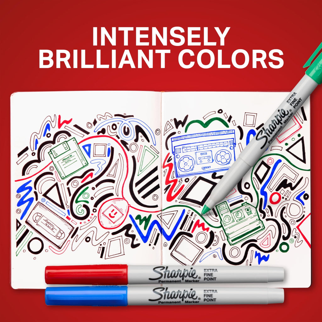 Permanent Markers, Water- and Fade-Resistant, Extra Fine Point (0.4mm), Black, 2 Count - Image 5