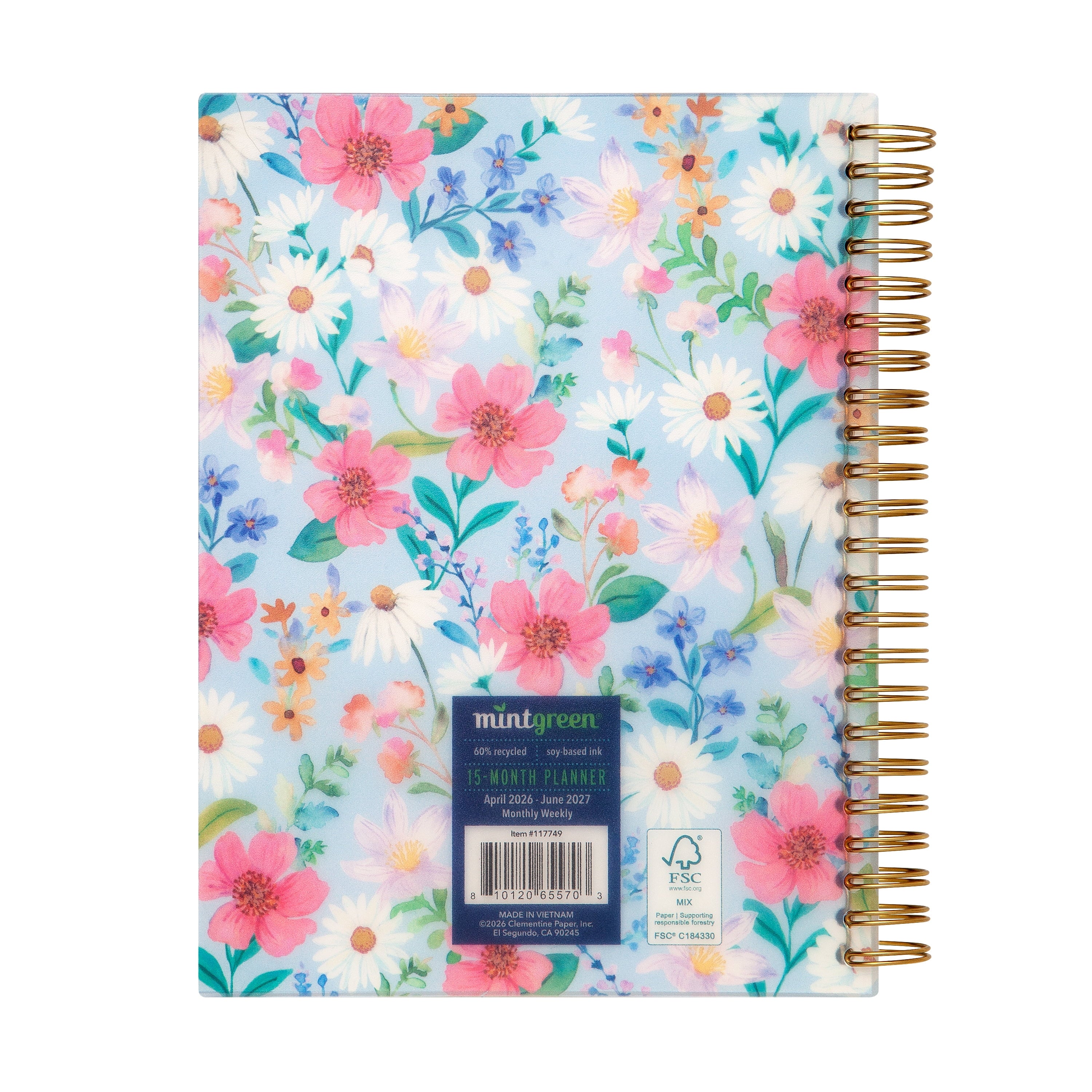 Mintgreen Weekly Planner, 6.25" x 8.25", Blue Religious, Poly Spiral Bound - Image 2
