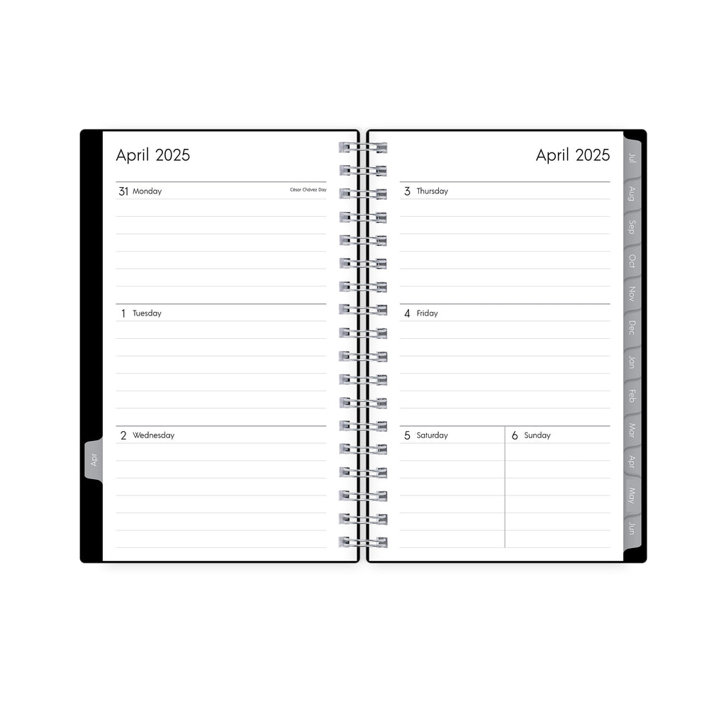 Monthly Weekly Small Planner, 3.625" x 6.125", Black 15-Month (April 2025 - June 2026) - Image 3