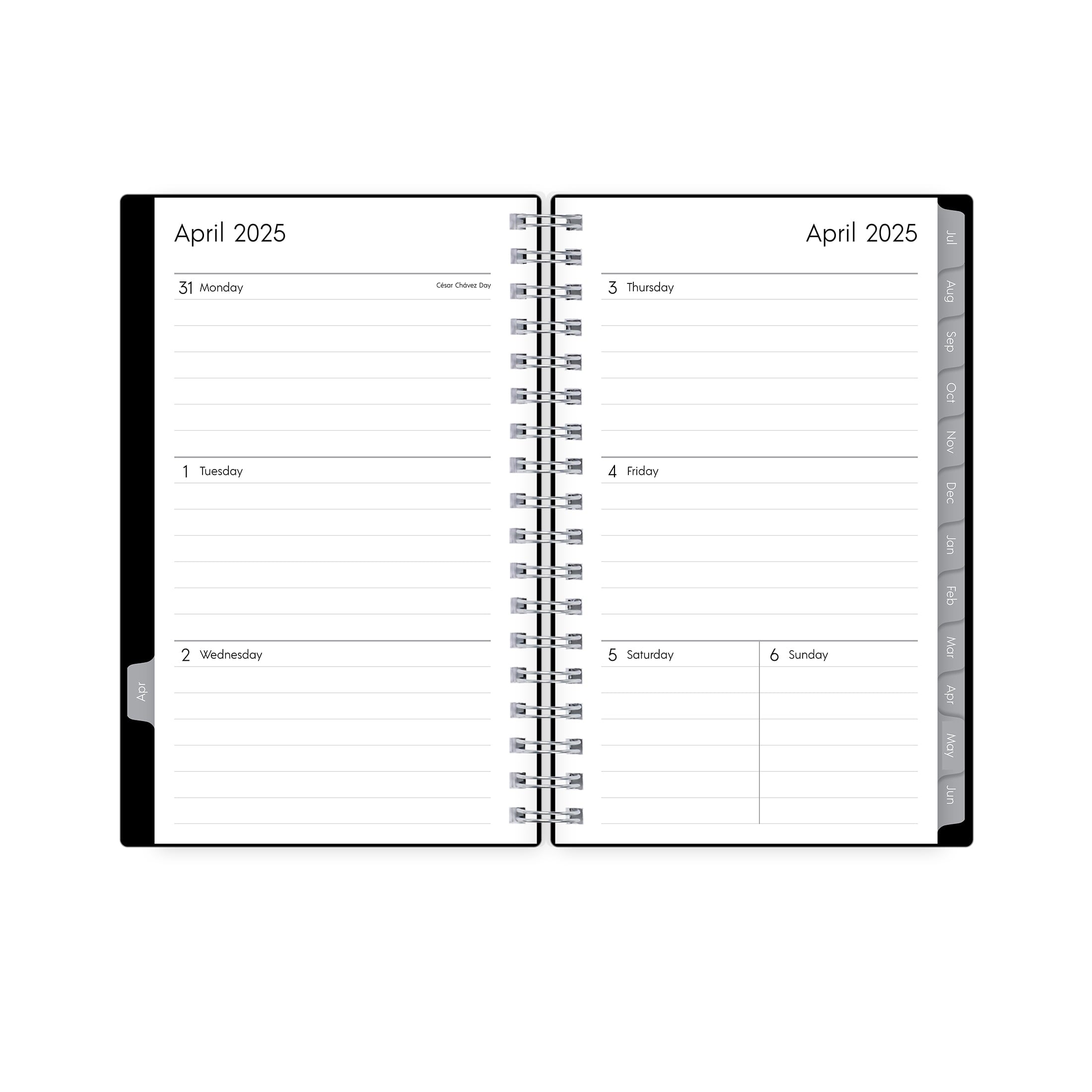Monthly Weekly Small Planner, 3.625" x 6.125", Black 15-Month (April 2025 - June 2026) - Image 3