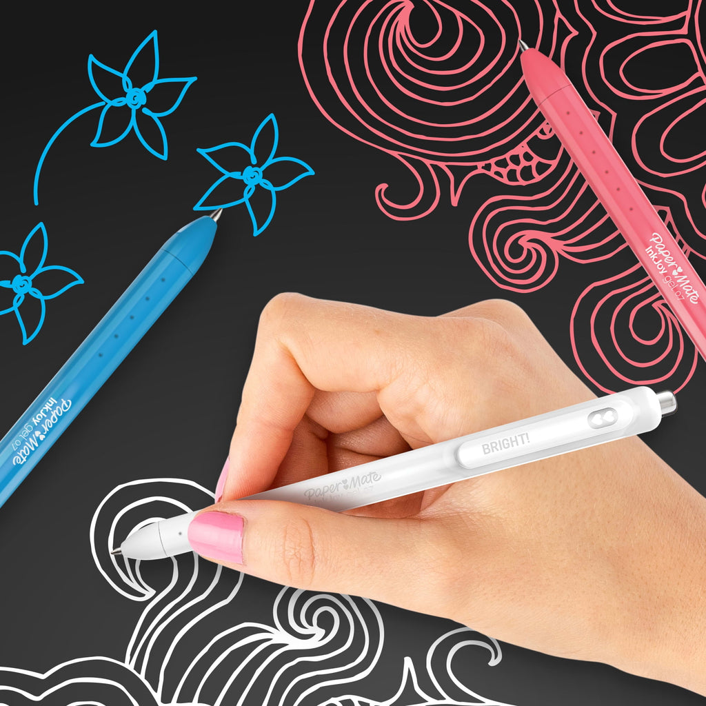 Inkjoy Gel Bright! Pens, Medium Point (0.7mm), Retractable, Assorted Opaque Ink, 6 Count - Image 4