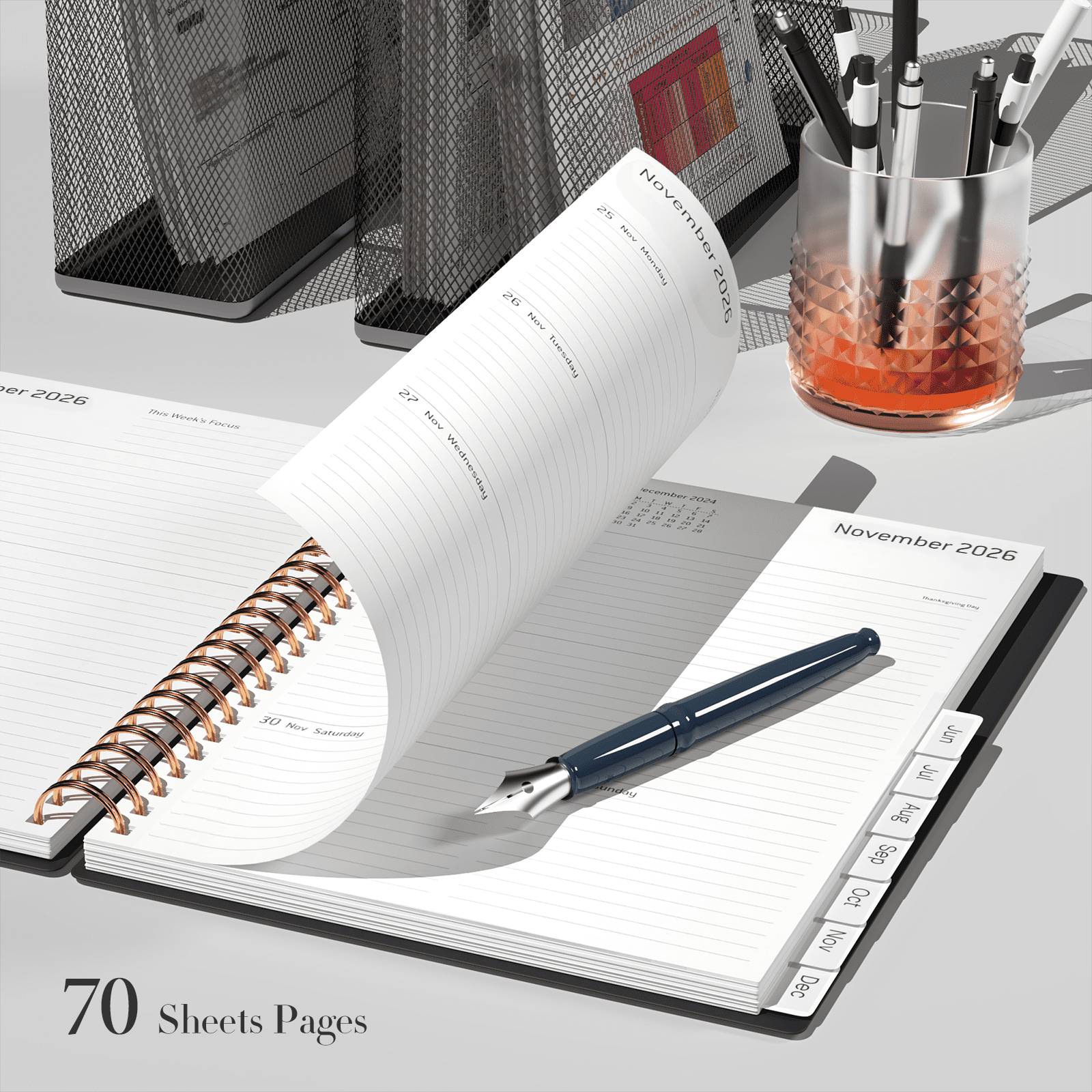 2026 Academic Planner, 6.1" x 8.5" Monthly Planners & Appointment Book, Spiral Bound with Tabs,Jan 2026 - Dec 2026 - Image 2