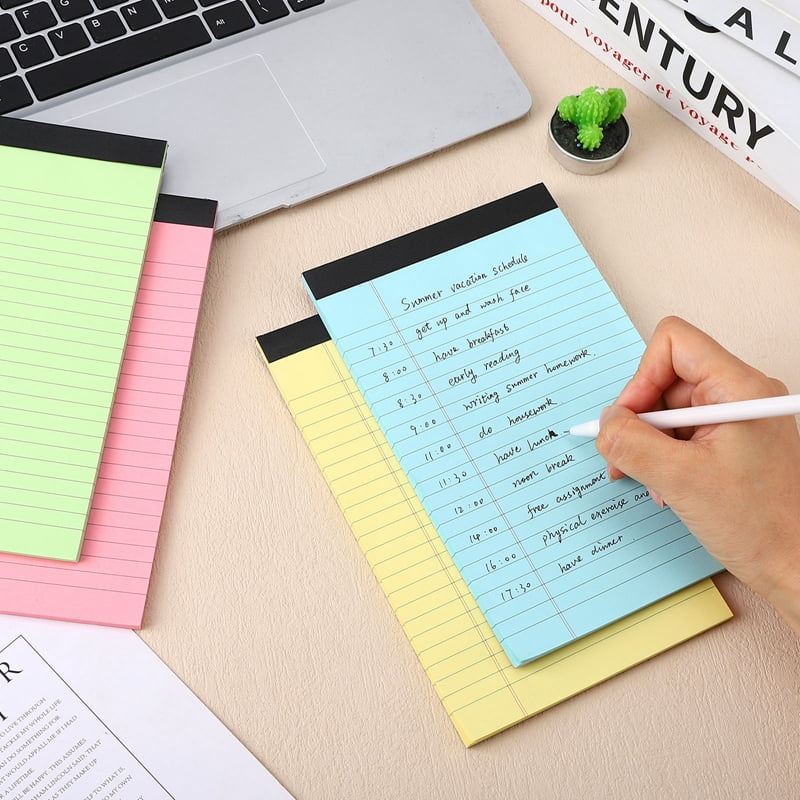 6 Pcs Colored Legal Pads, Colored Writing Pads 5*8 Inch, 50 Sheets Wide Legal Ruled, Note Pads, Notepads Thick Paper ... - Image 3
