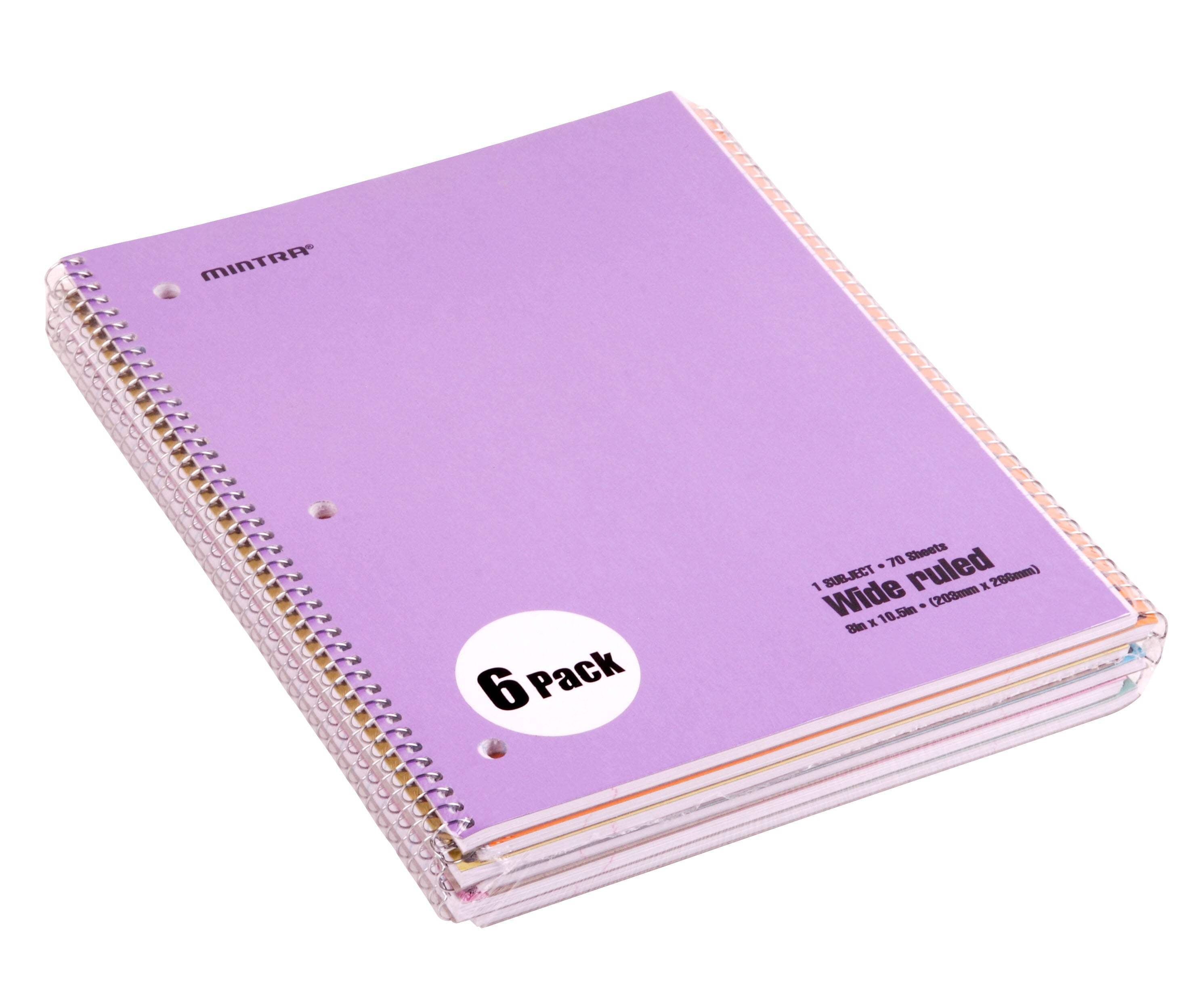 Pastel Spiral Notebook, Wide Ruled (70 Count, 6 Pack) - Image 3