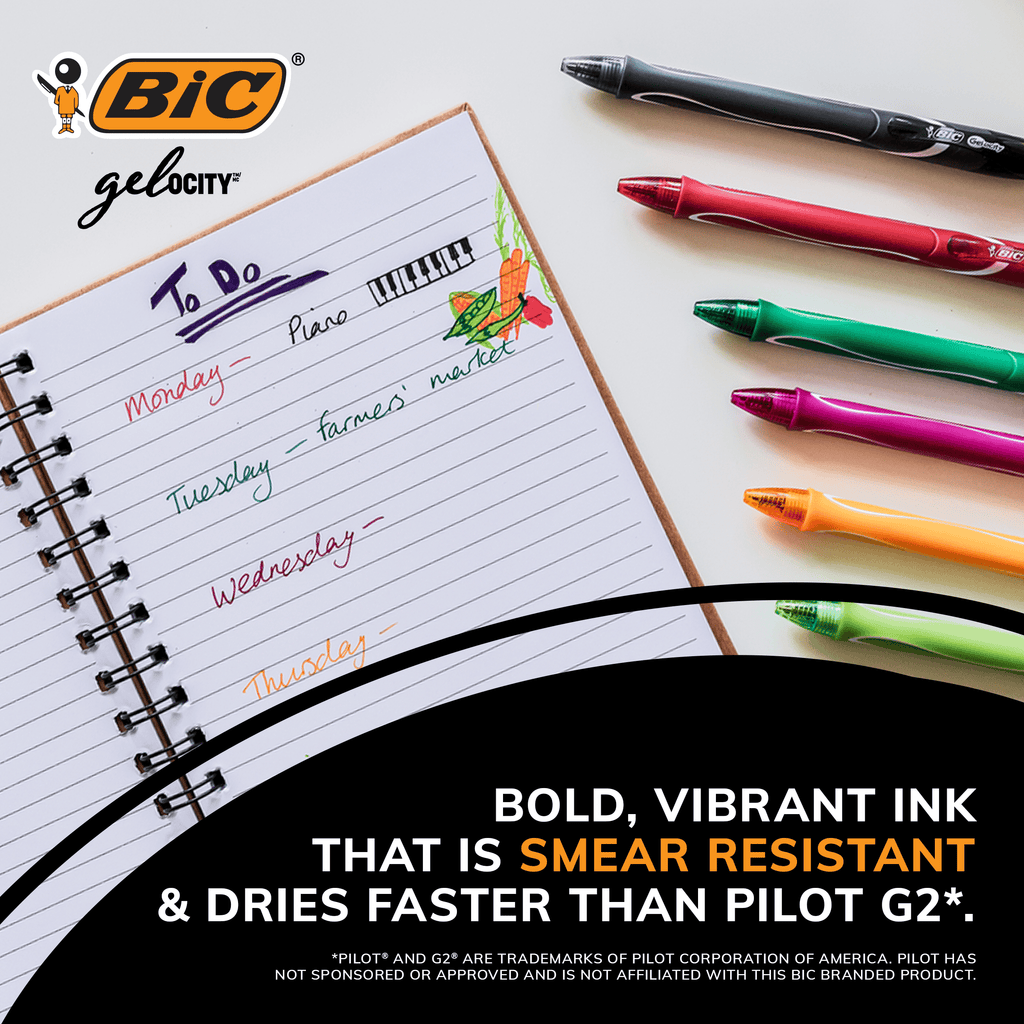 Gelocity Quick Dry Gel Pens, Black Ink, Medium Point (0.7mm), 4-Count - Image 2