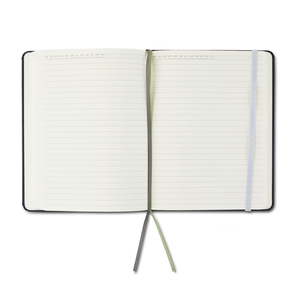 Brand Fabric Cover Journal, Black, 240 Ruled Pages, Elastic Band - Image 5