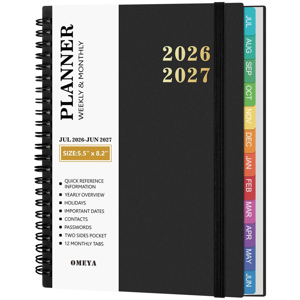 OMEYA Planner 2026 2027, Small Planner 2026-2027 Weekly and Monthly, Jul.26 - Jun.27 Academic Planner 5.8 x 8.3in with Inner Pockets, Monthl - Image 5