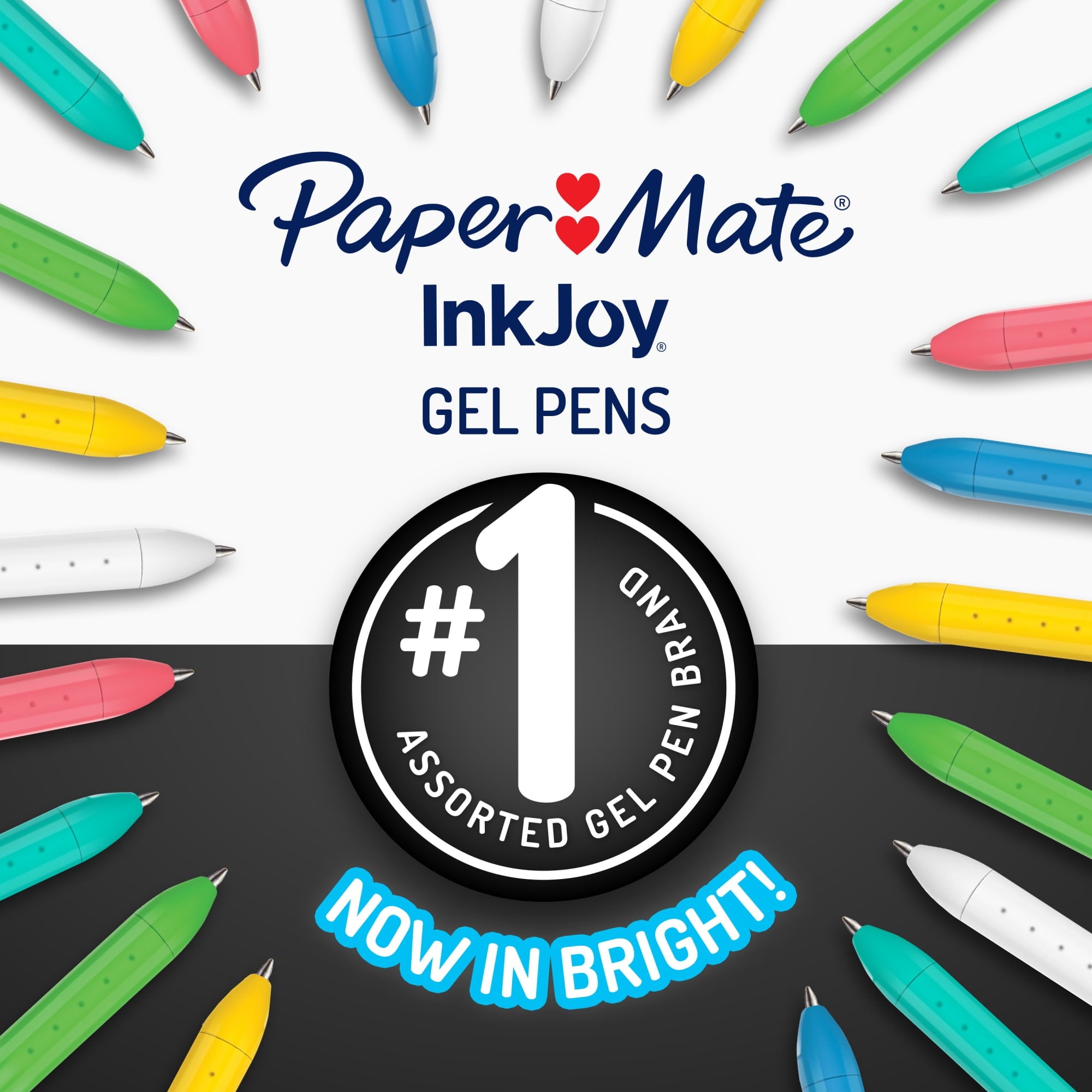 Paper Mate InkJoy Bright Pens, Gel Pens with Paint-like Ink, Medium Point (0.7 mm), Retractable, Assorted Brighter Colors, 10 Count - Image 2