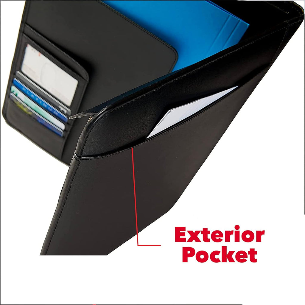 Leatherette Padfolio wh Wring Pad, Black, Pad-30 - Image 5