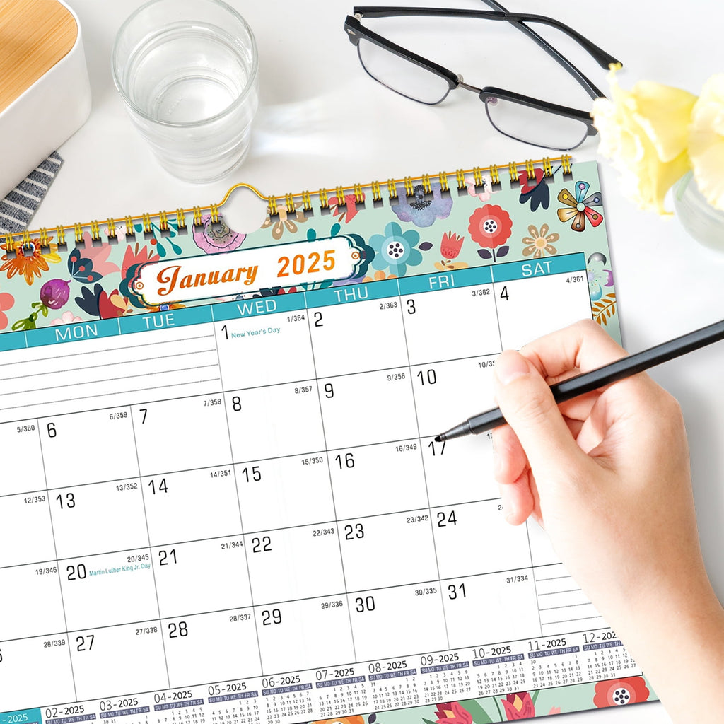 2025 Wall Calendar, 18 Months Daily Planner Agenda Monthly Planner for Home Office Classroom with 2 Pcs Planner Stick... - Image 5