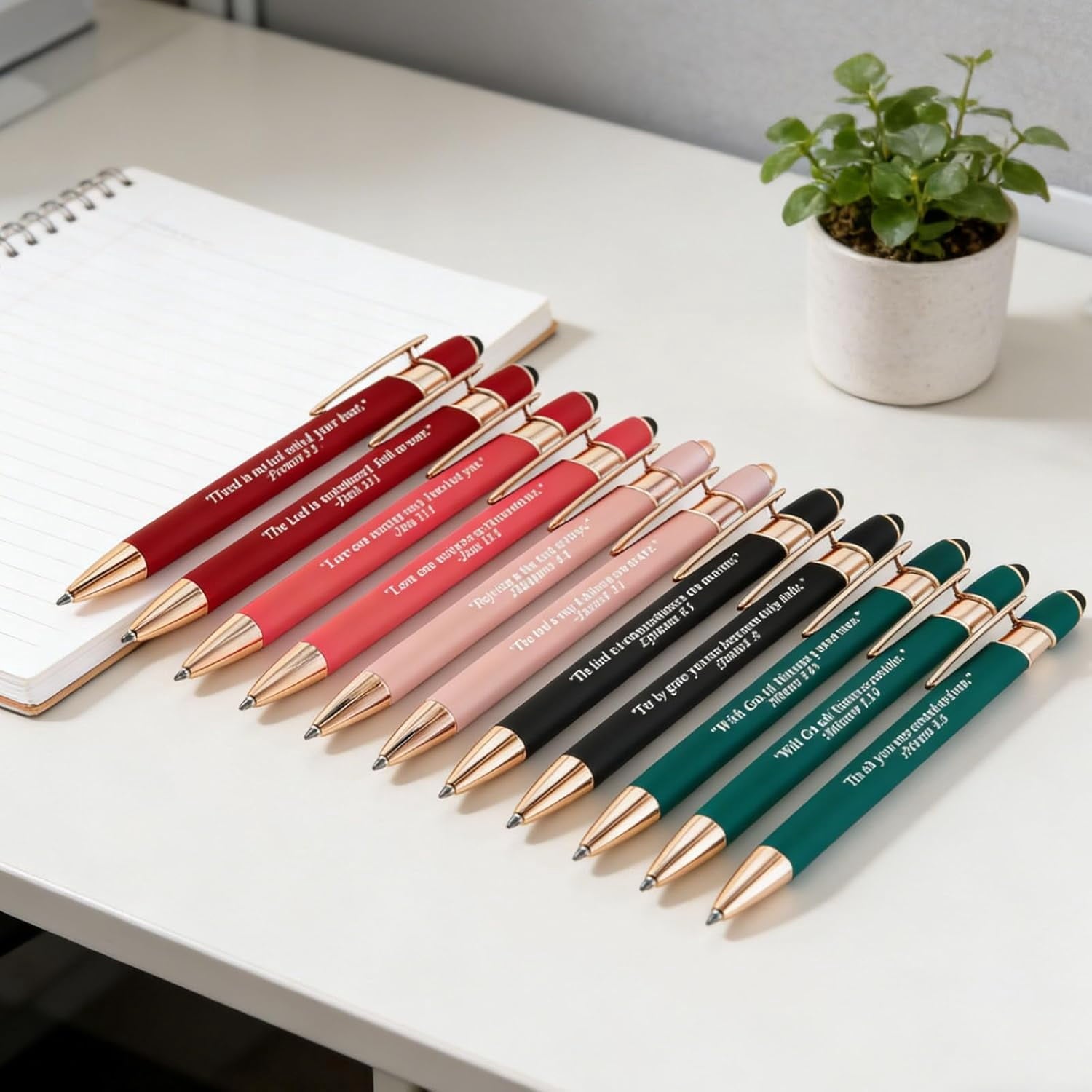 Ballpoint Pen Set, Retractable Pens with Stylus Tip , Uplifting Encouragement Pens for Graduates, Bible Study & Christian Gifts(RL 10 PCS) - Image 3