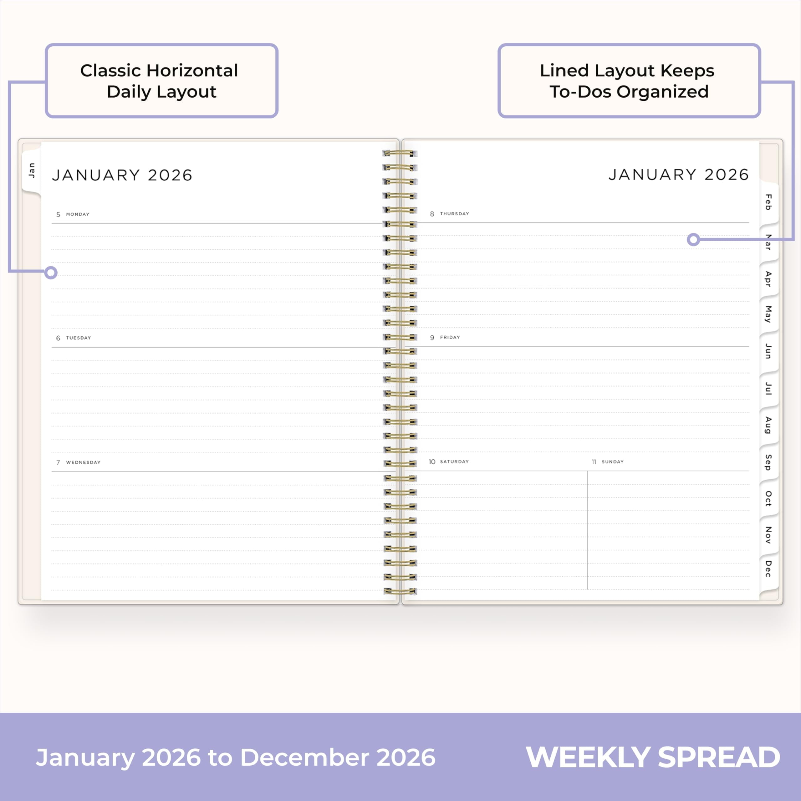 Blue Sky Ashley G 2026 Weekly and Monthly Planner Calendar, January 2026 - December 2026, 8.5" x 11", Flexible Cover, Wirebound, Laminated T - Image 3