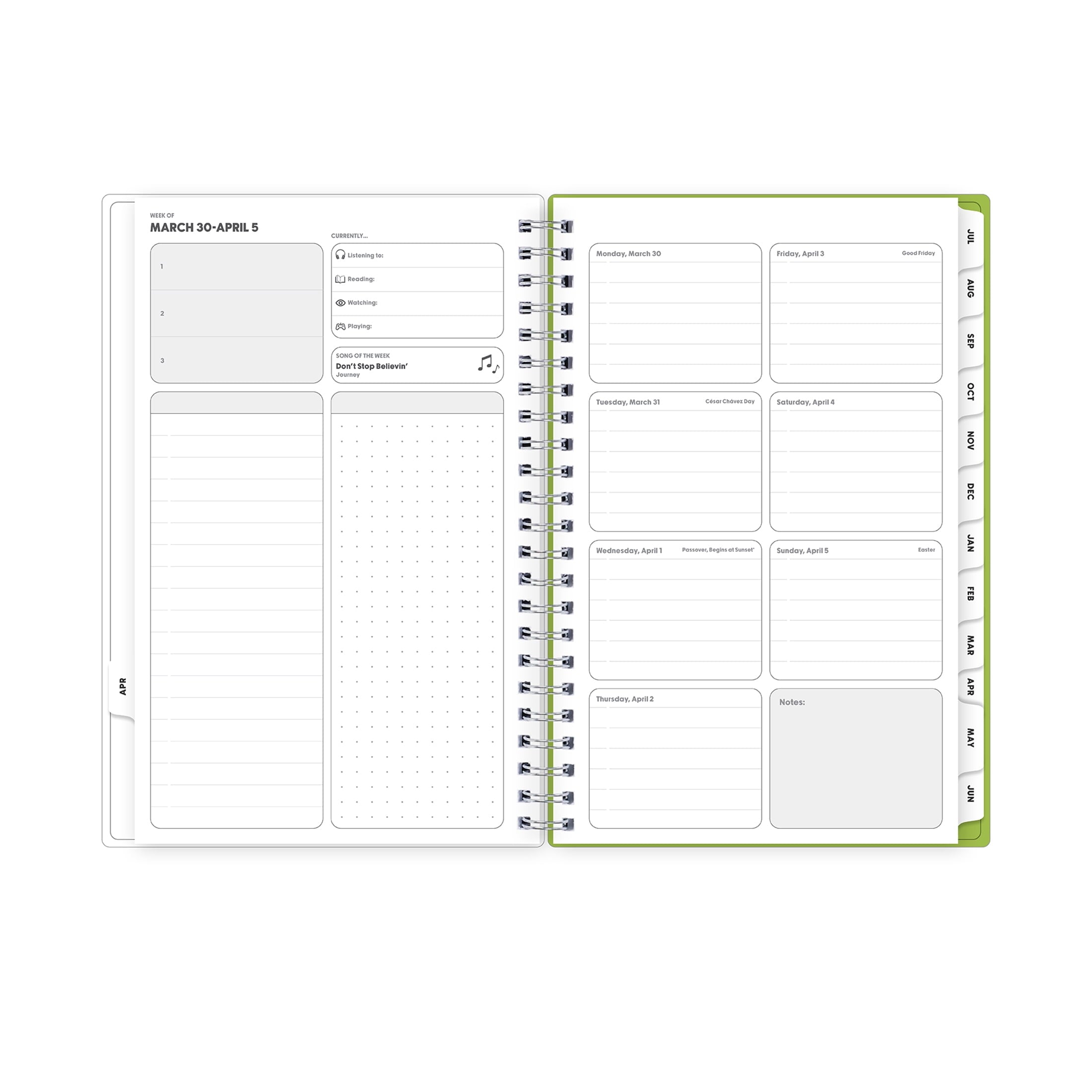 Gen Z Monthly Weekly Planner, 5" x 8", Slime 15-Month (April 2026 - June 2027) - Image 4