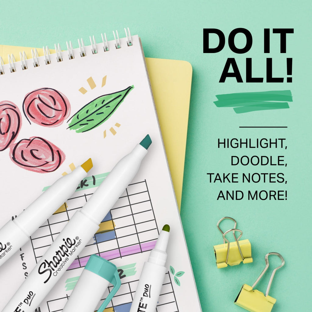 S-Note Duo Dual-Ended Creative Markers, Part Highlighter, Part Art Marker, Assorted Colors, Fine and Chisel Tips, 8 C... - Image 3