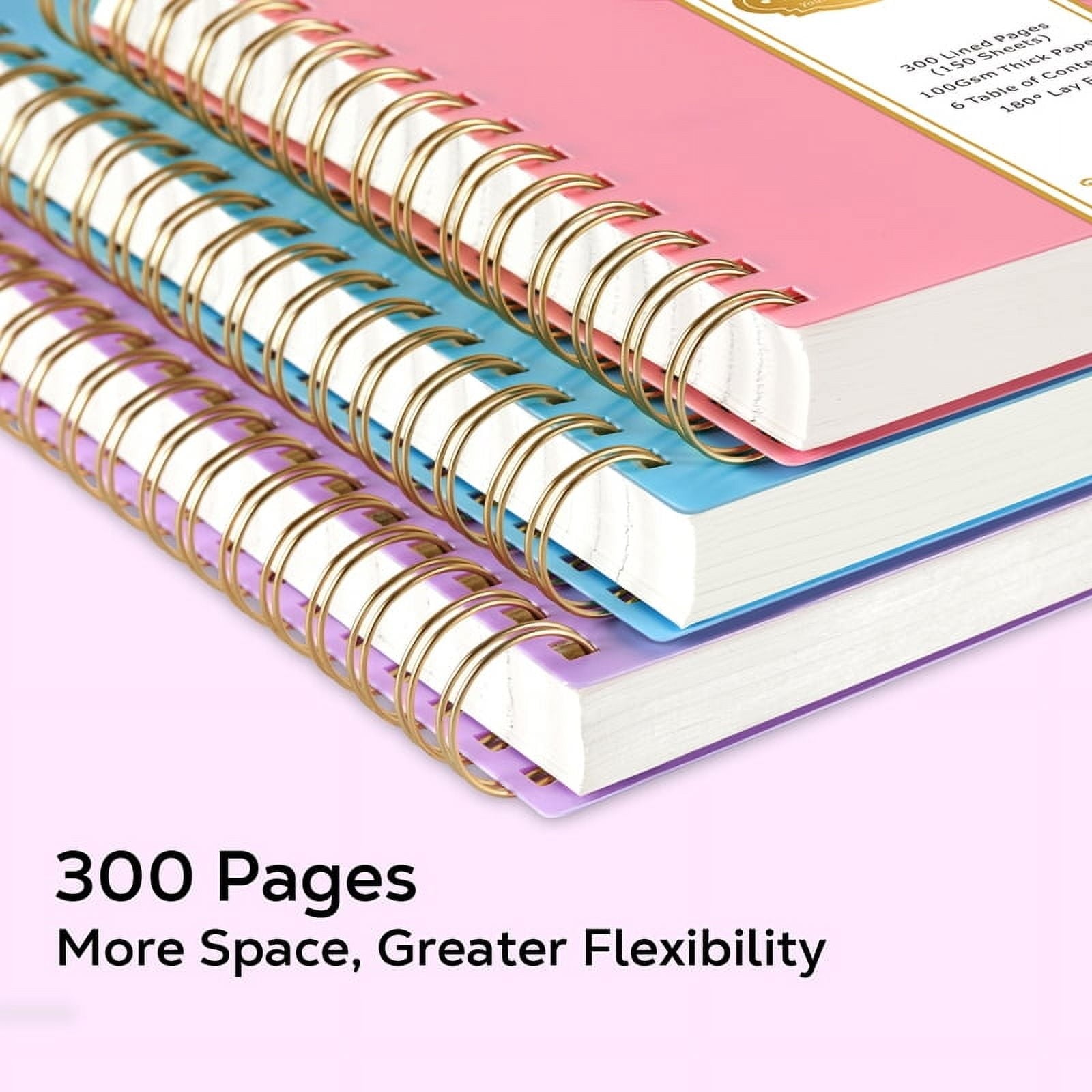 A4 Spiral Notebook, 8.5" x 11" Large Hardcover College Ruled Journal, 300 Pages Lined Paper No Bleed for Professional... - Image 4
