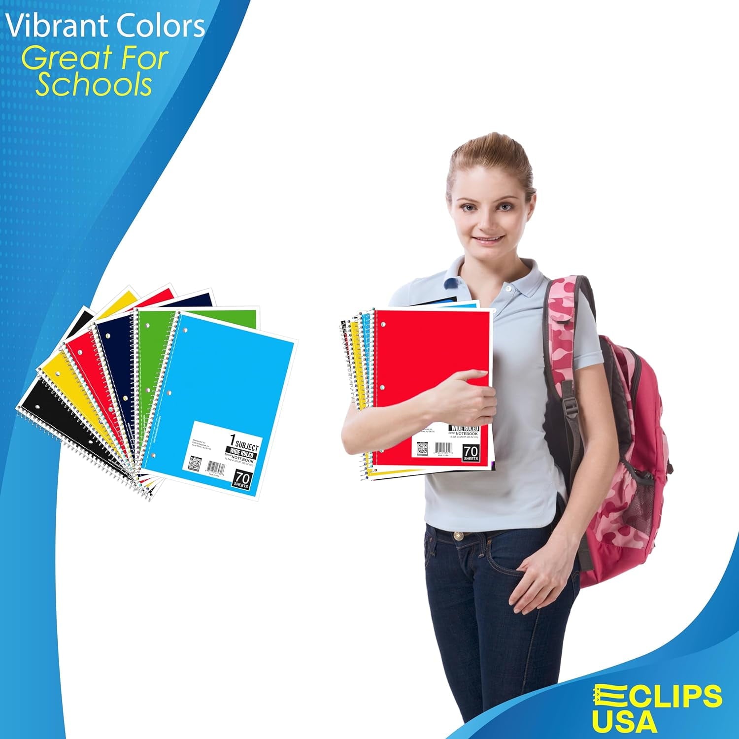 Ruled Single Subject Spiral Notebook, 50 , 70 Sheets, 12 Pack - Image 2