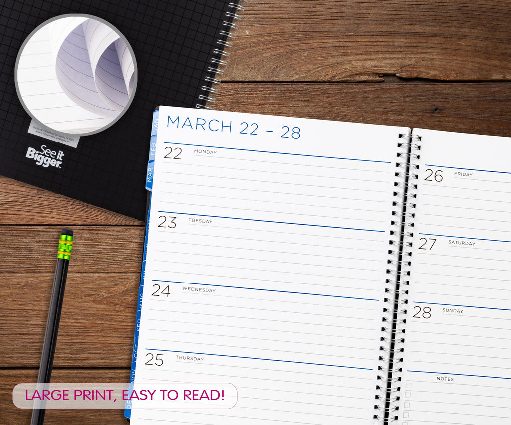 M/W Planner, Large (9" x 11"), Black, 15-Month: Apr 2026 - Jun 2027 - Image 4