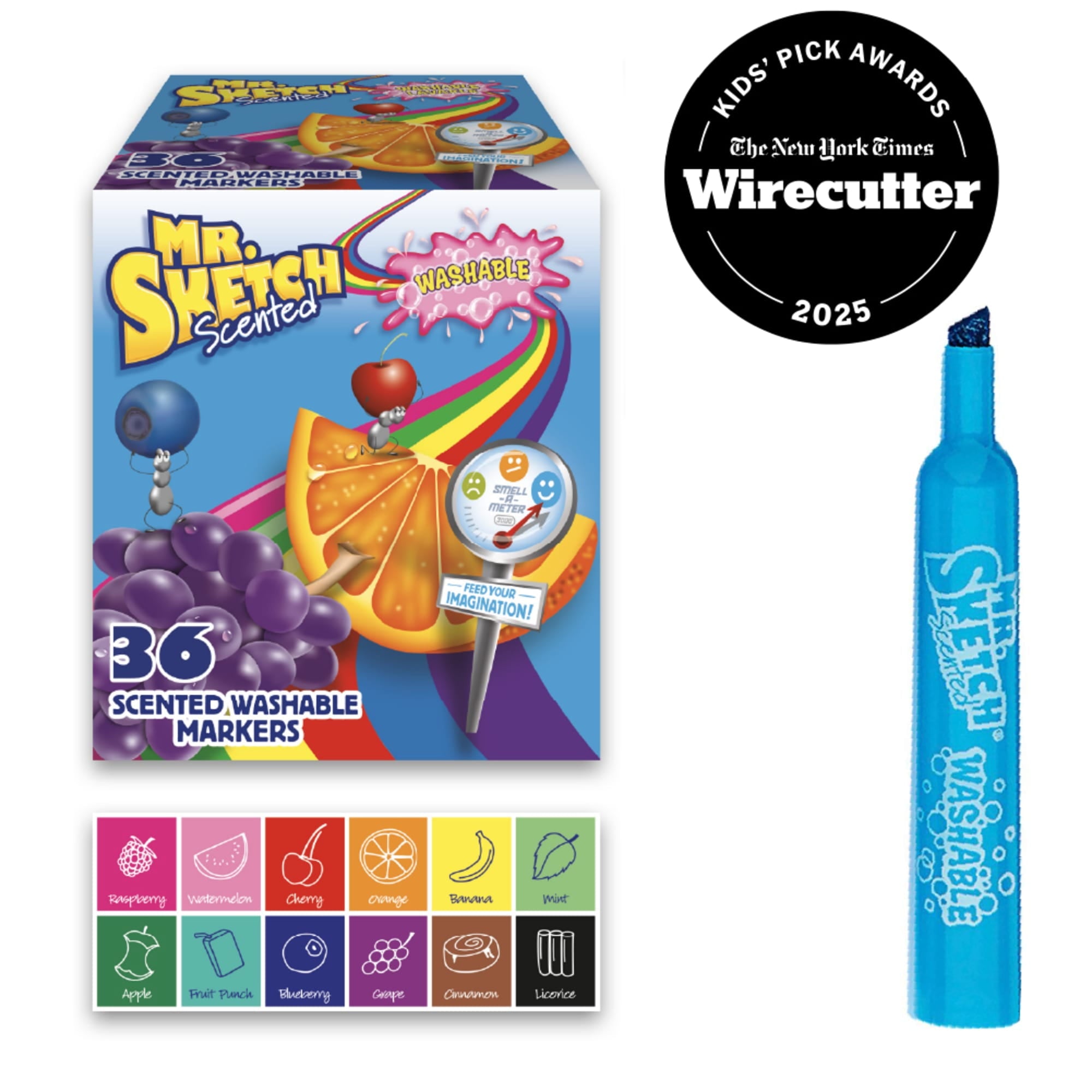 Scented Washable Markers, Chisel Tip, Assorted Colors, 36 Count - Image 2