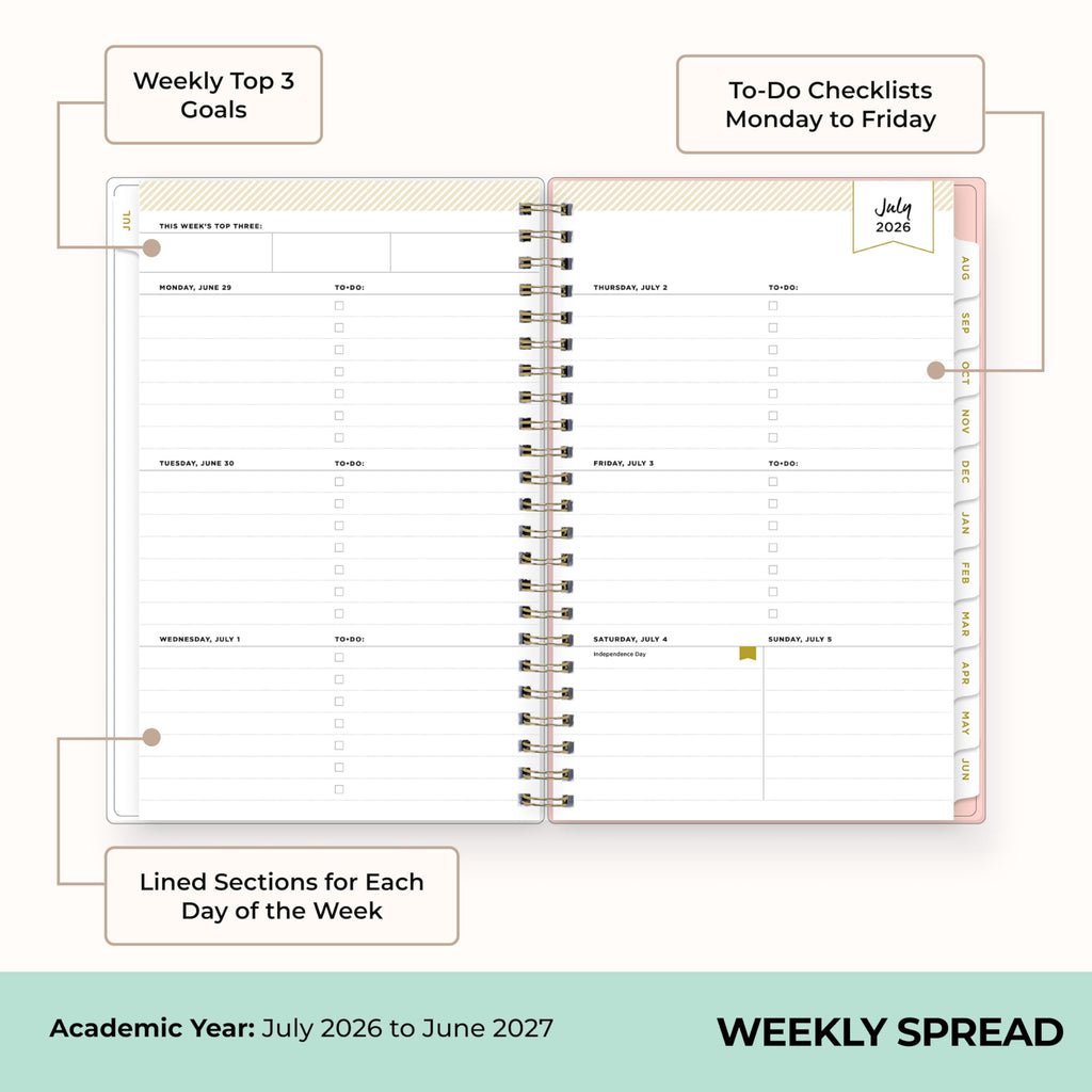 Blue Sky Day Designer 2026-2027 Weekly and Monthly Academic Year Planner Calendar, July 2026 - June 2027, 5" x 8", Flexible Cover, Wirebound - Image 3