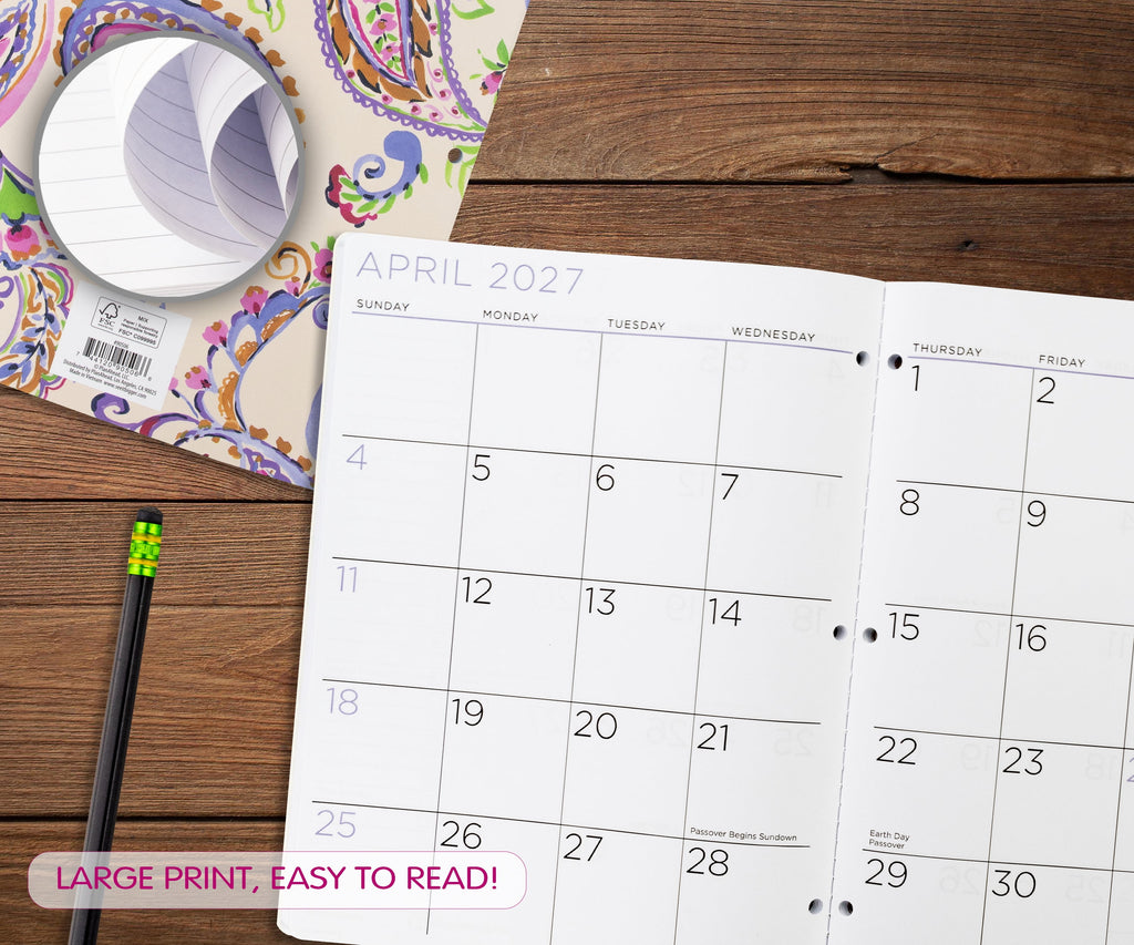 Monthly Planner, Large (8.5" x 11"), Paisley, 2-Year: Apr 2026 Mar 2028 - Image 4