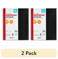 (2 pack) Wide Ruled 3-Subject Poly Notebook, Black, 8.5" x 10.5", 120 Sheets